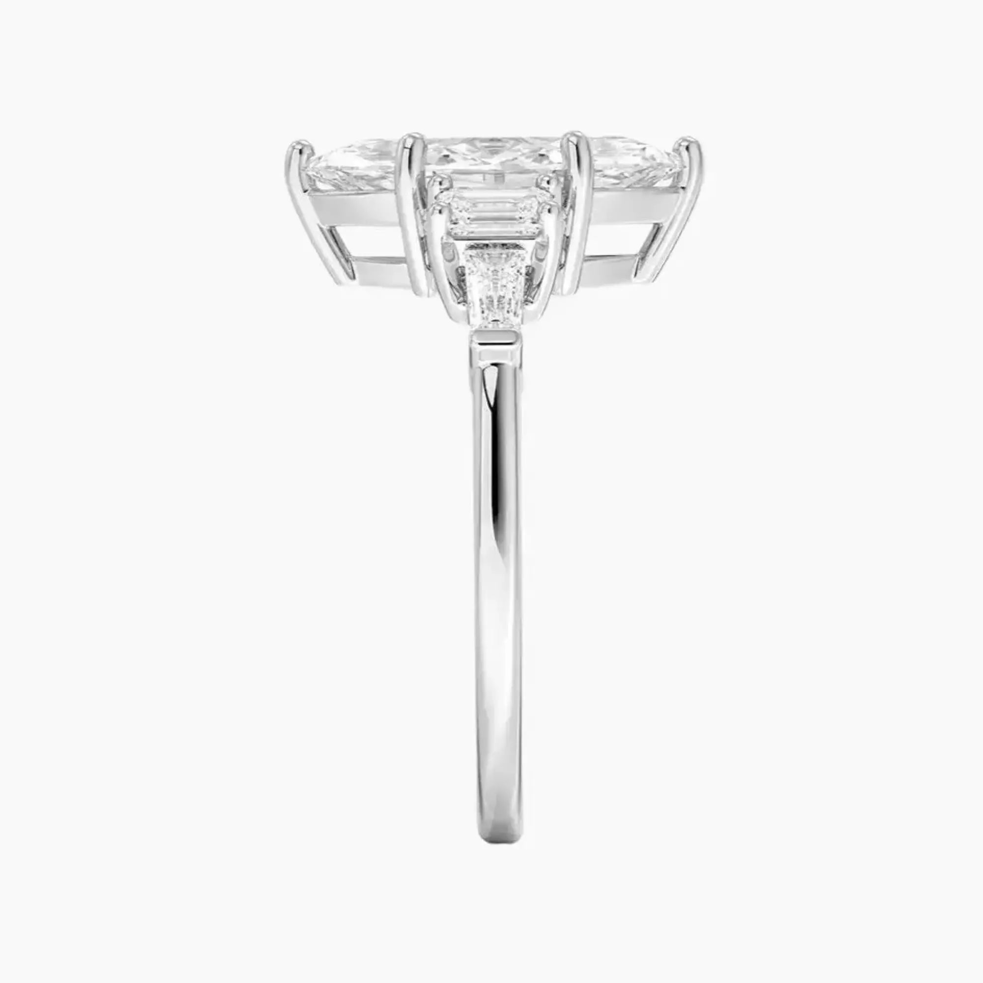 OBSER345 - Delphine Five Stone Marquise engagement ring setting view 3