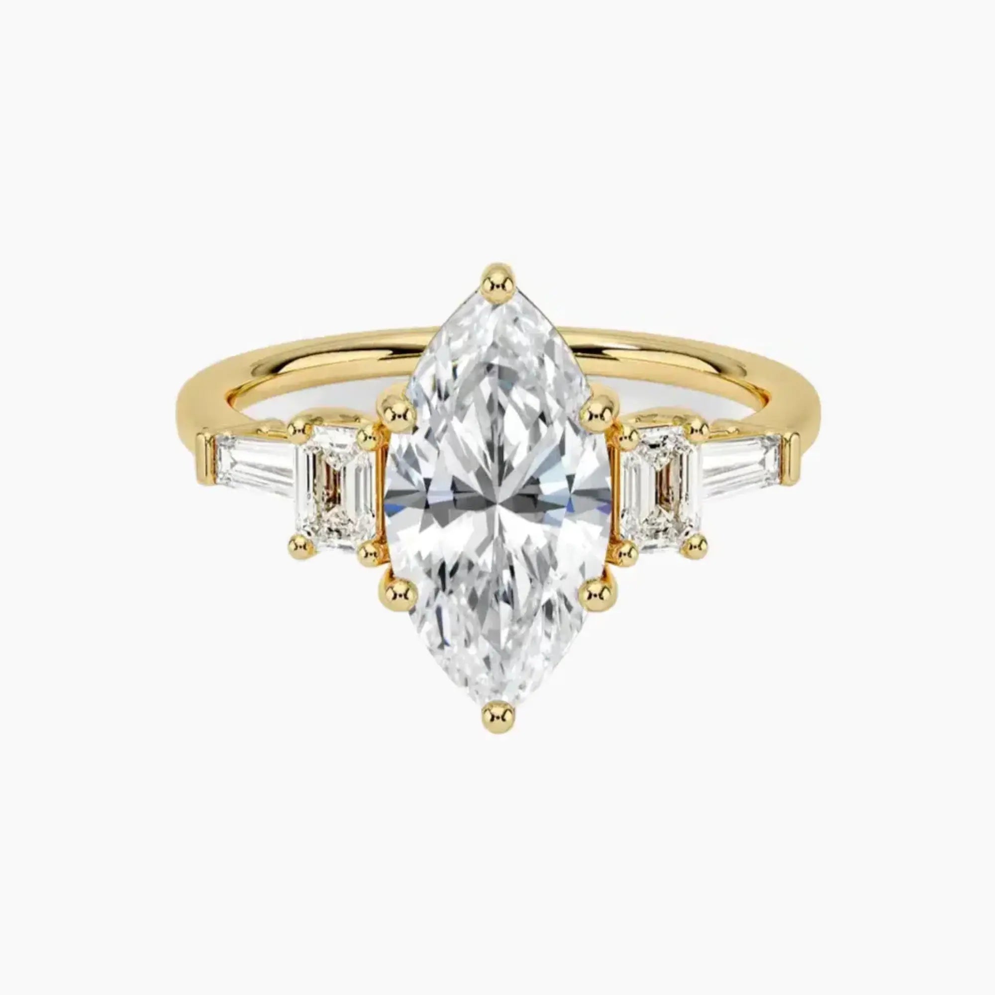 OBSER345 - Delphine Five Stone Marquise engagement ring setting view 7