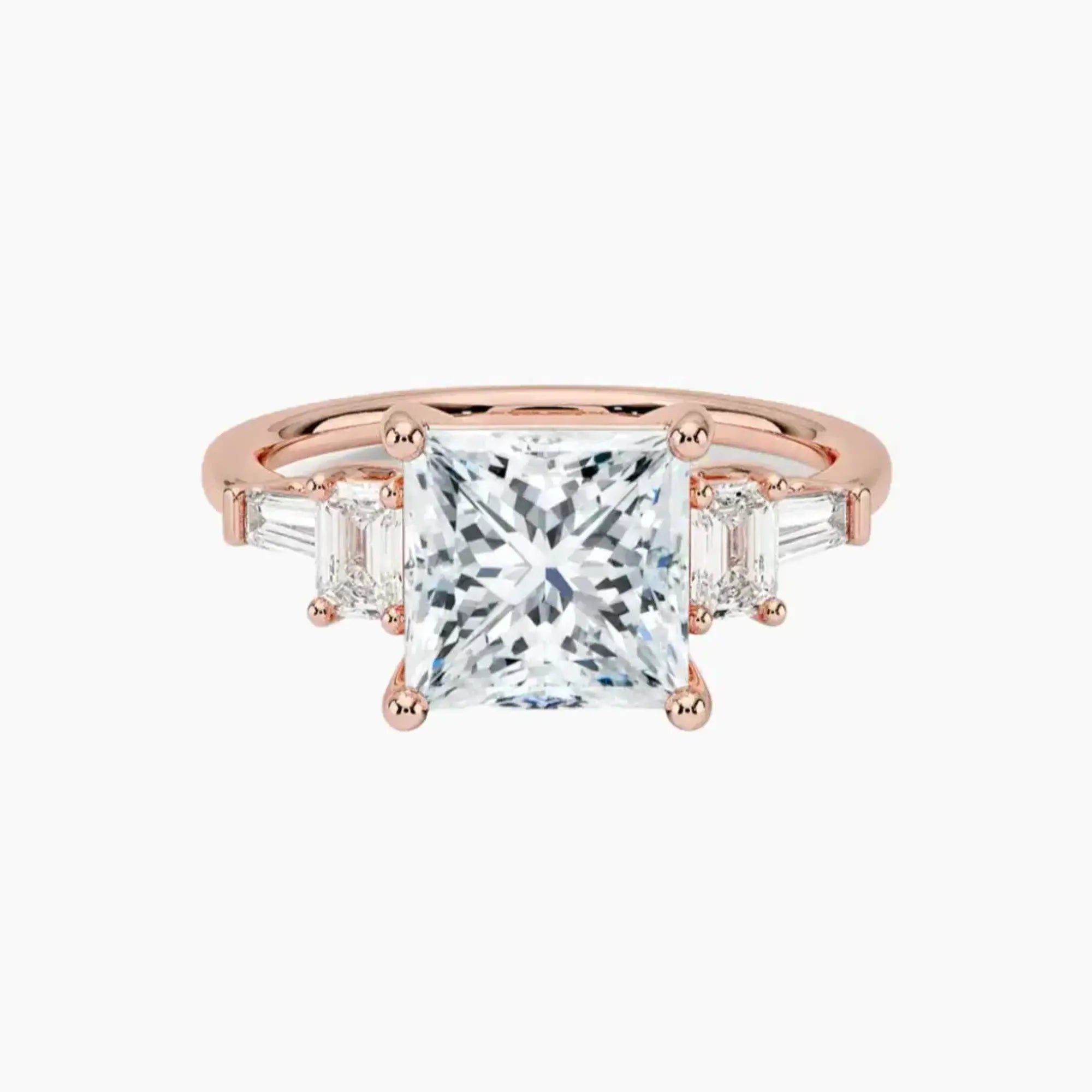 OBSER346 - Delphine Five Stone Princess engagement ring setting view 4