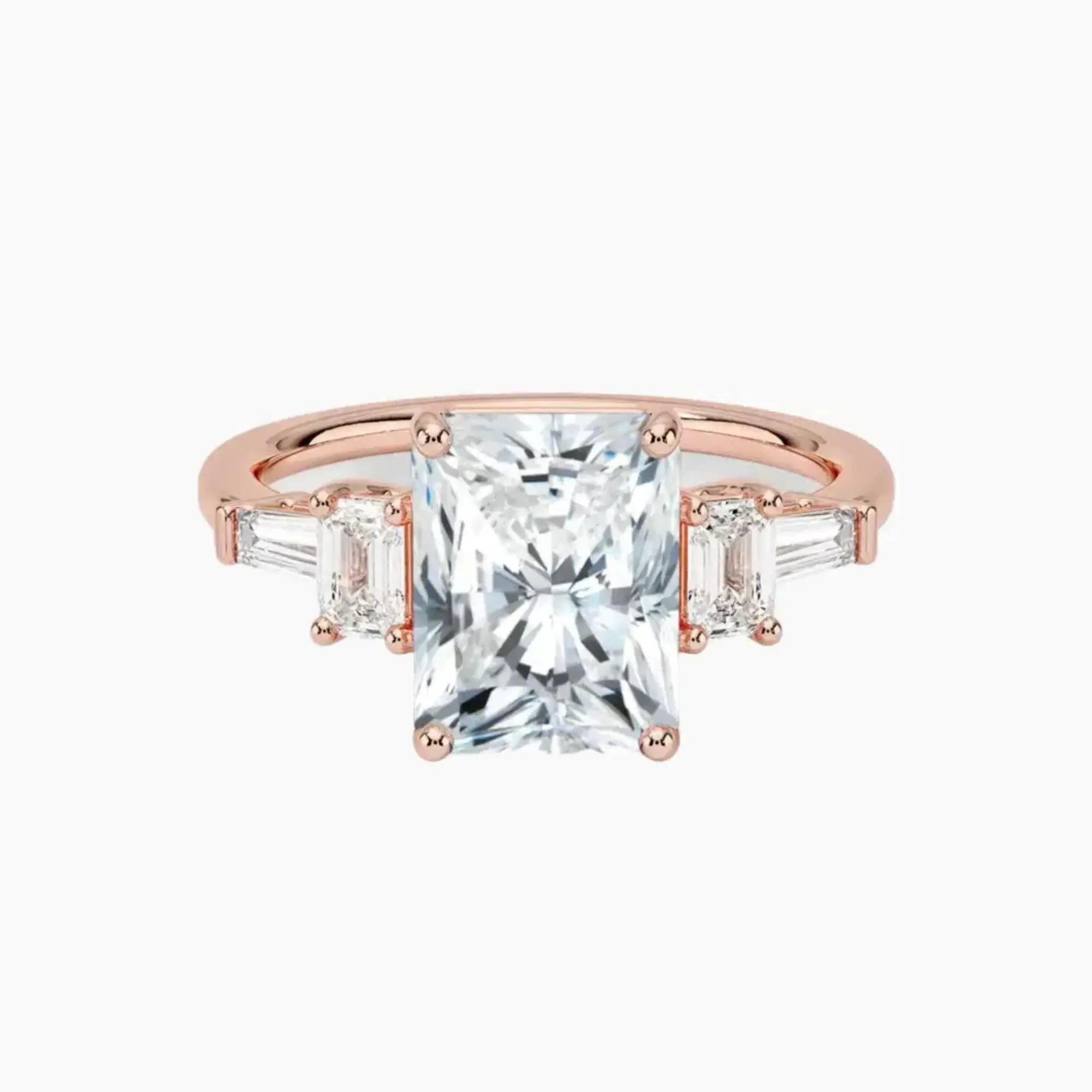 OBSER343 - Delphine Five Stone Radiant engagement ring setting view 4