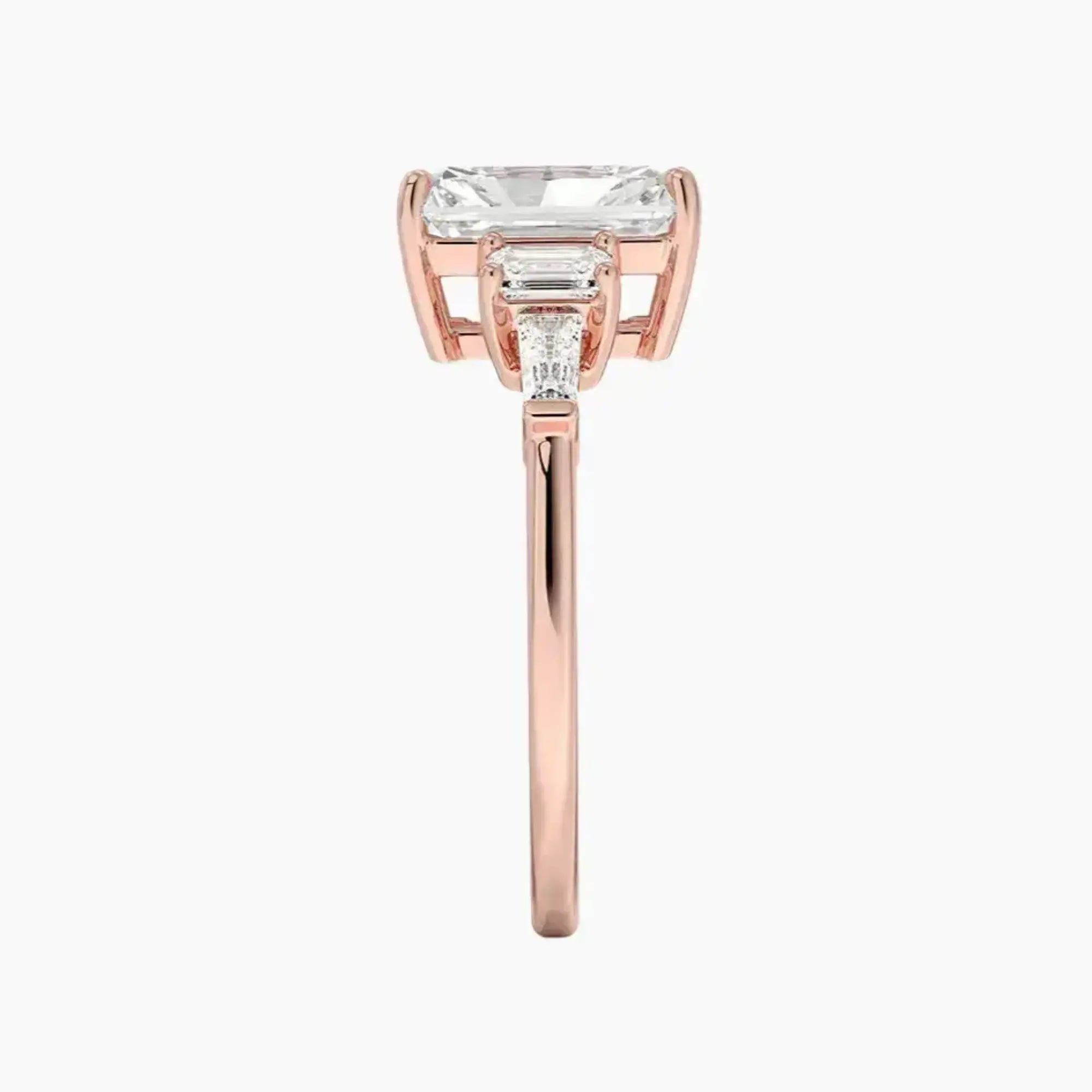 OBSER343 - Delphine Five Stone Radiant engagement ring setting view 6