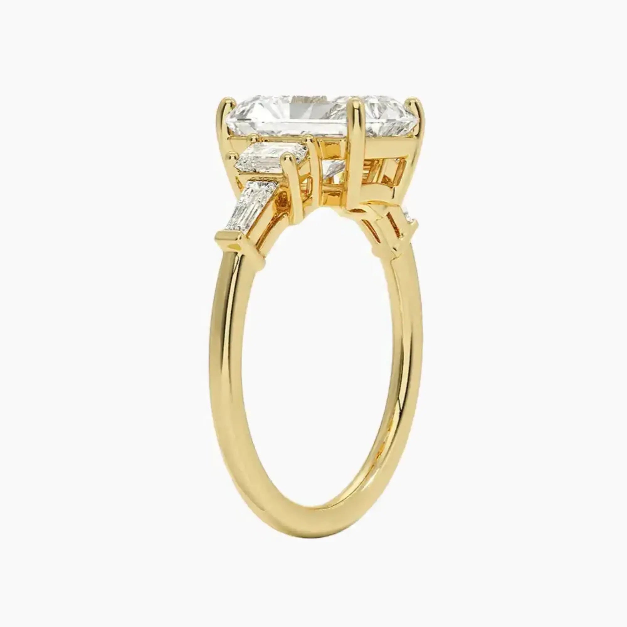 OBSER343 - Delphine Five Stone Radiant engagement ring setting view 8