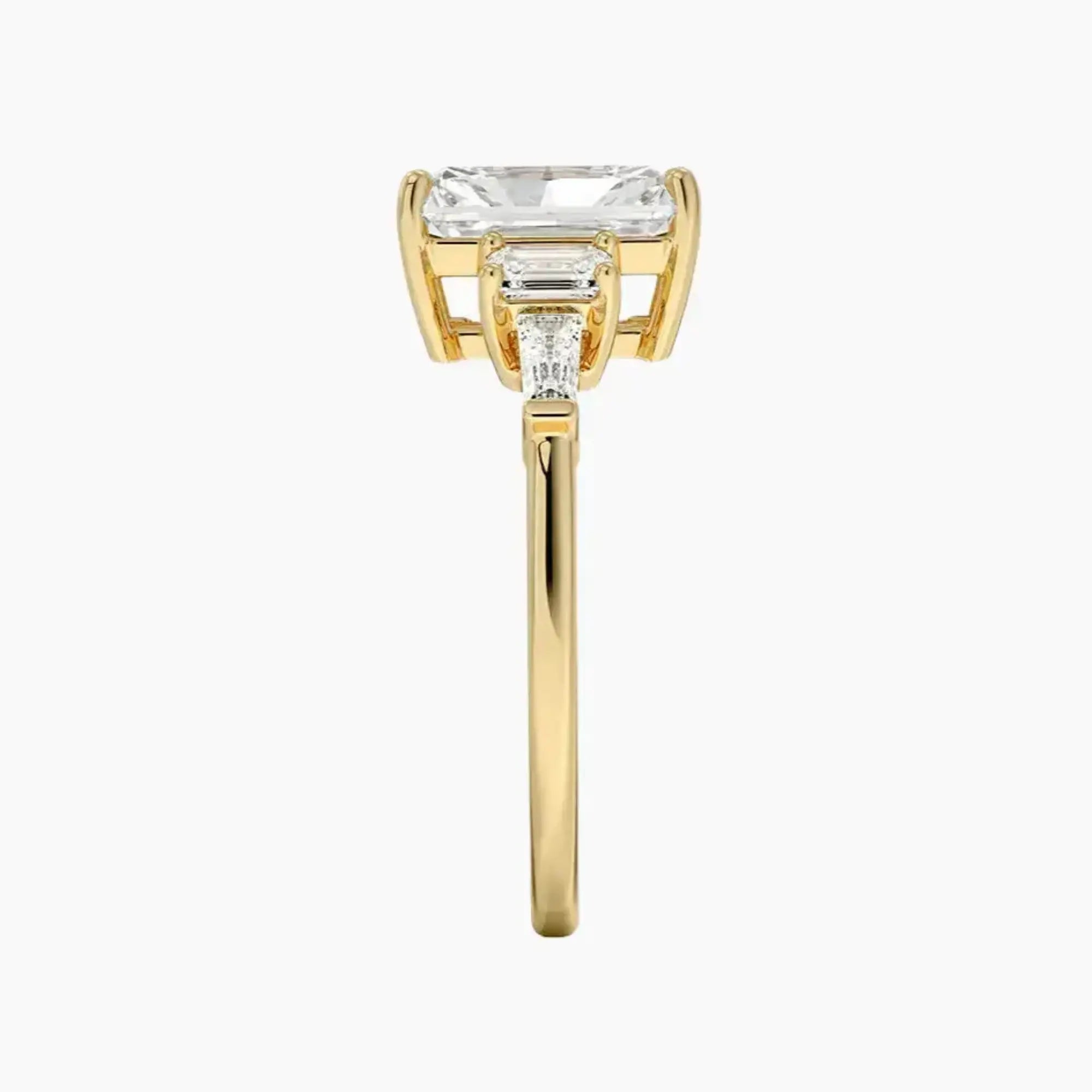 OBSER343 - Delphine Five Stone Radiant engagement ring setting view 9