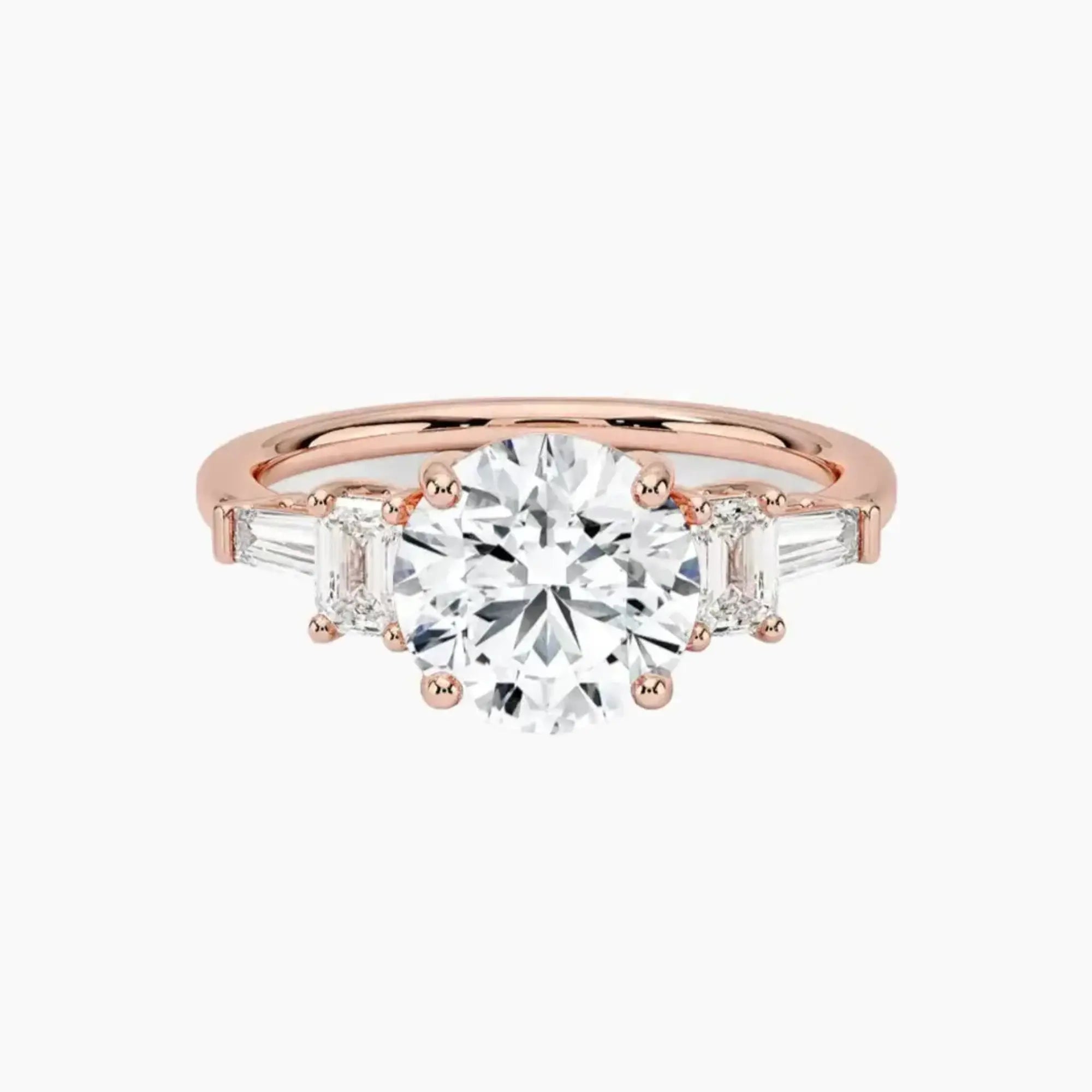 OBSER149 - Delphine Five Stone Round engagement ring setting view 4