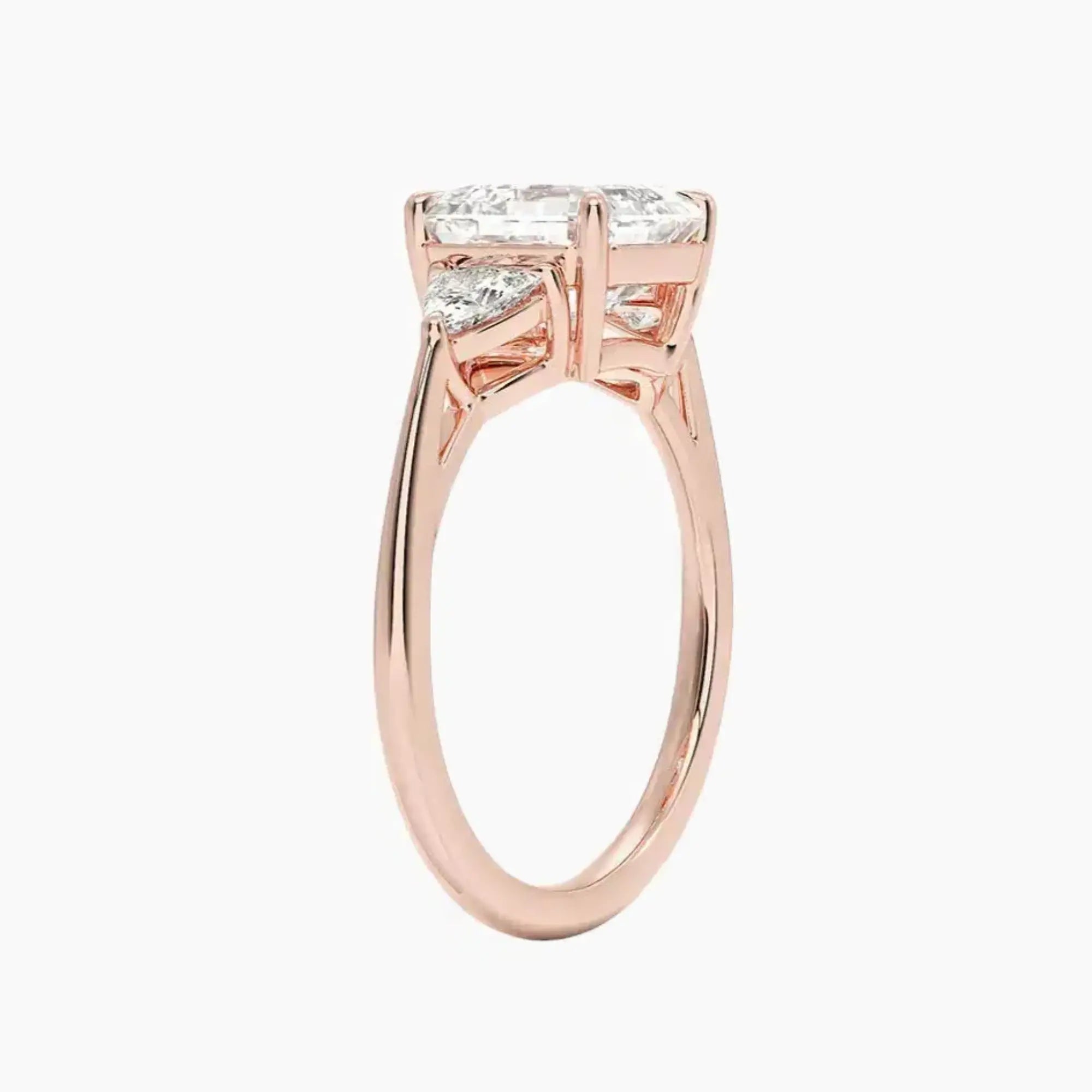 OBSER561 - Elowen Three Stone Asscher engagement ring setting view 5