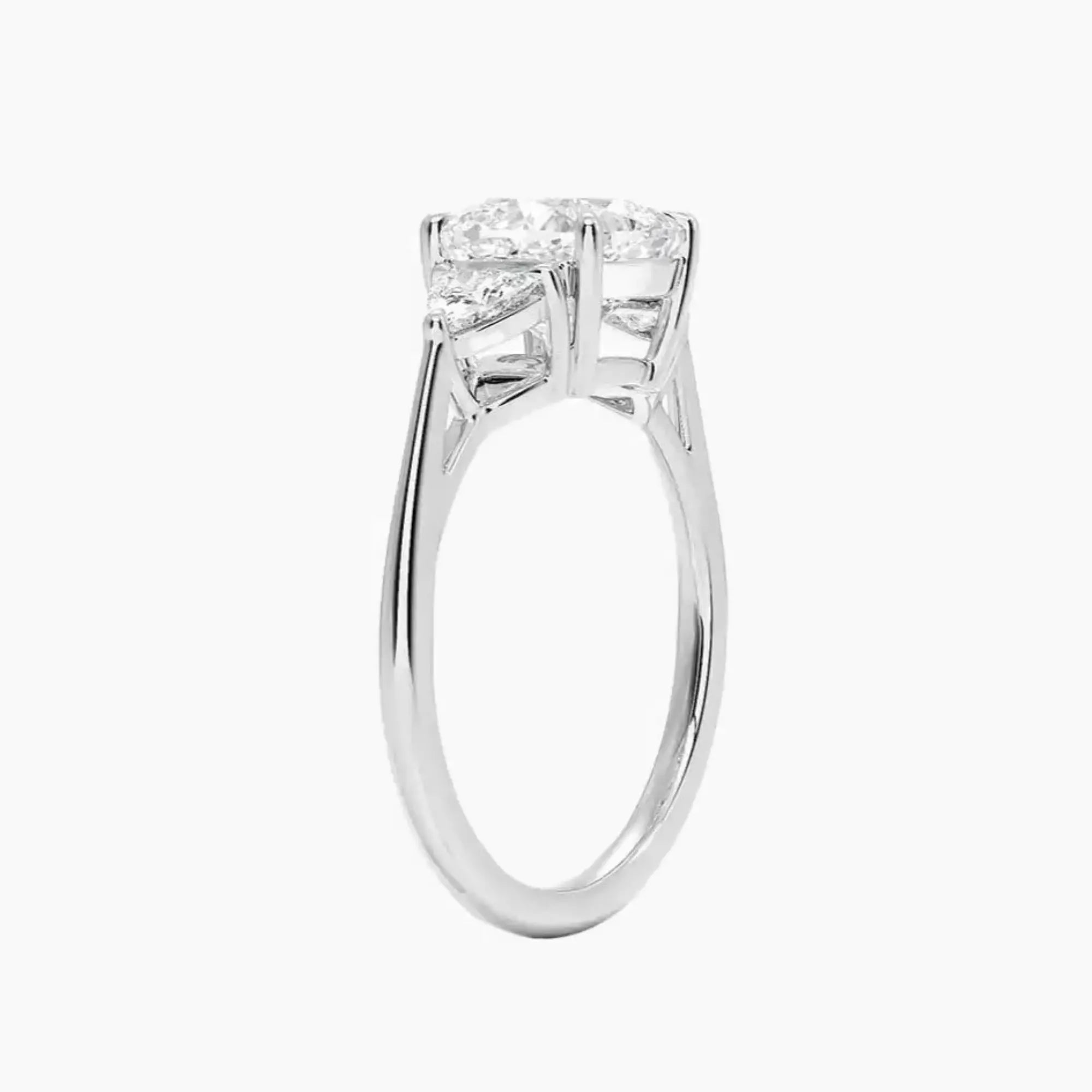 OBSER564 - Elowen Three Stone Cushion engagement ring setting view 2