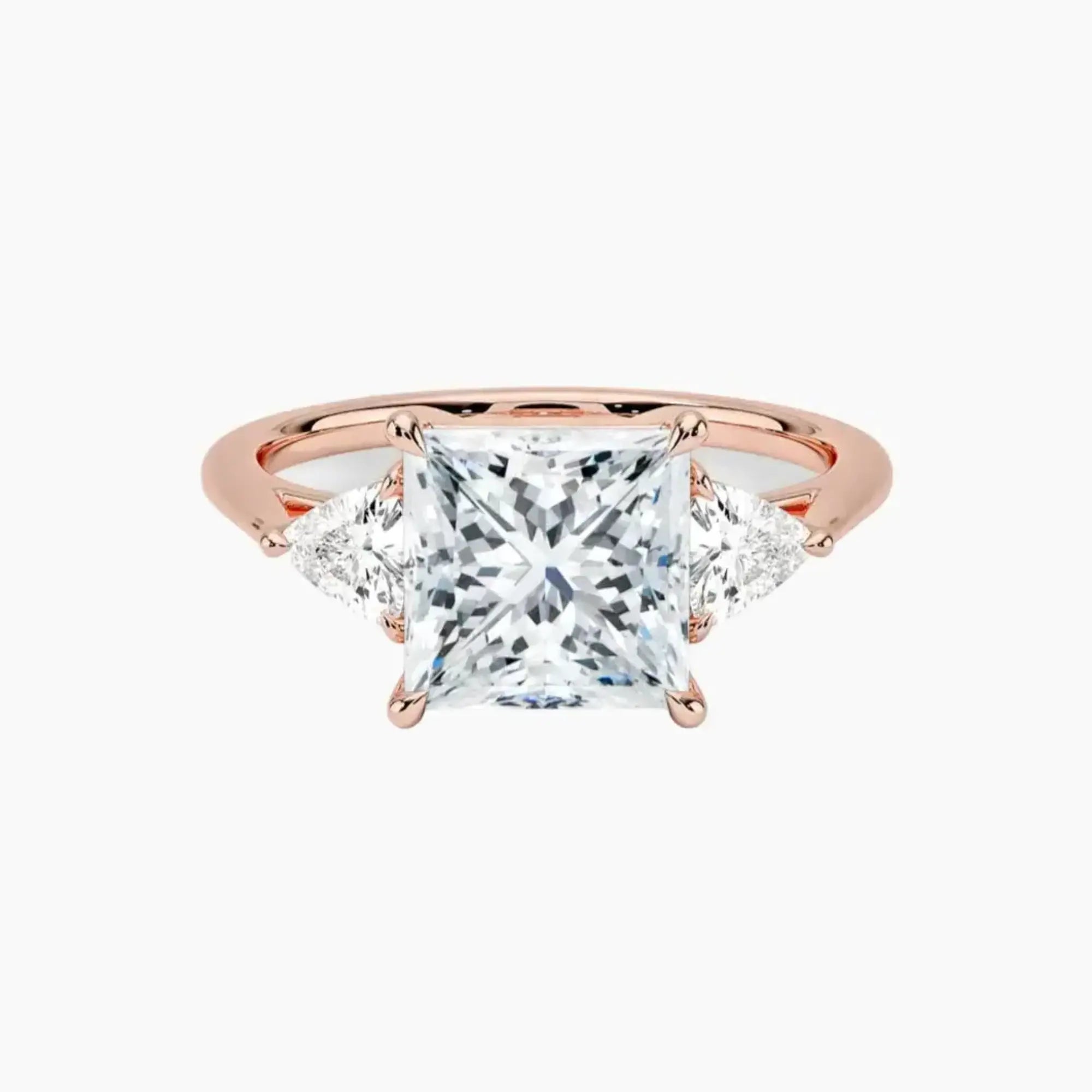 OBSER563 - Elowen Three Stone Princess engagement ring setting view 4