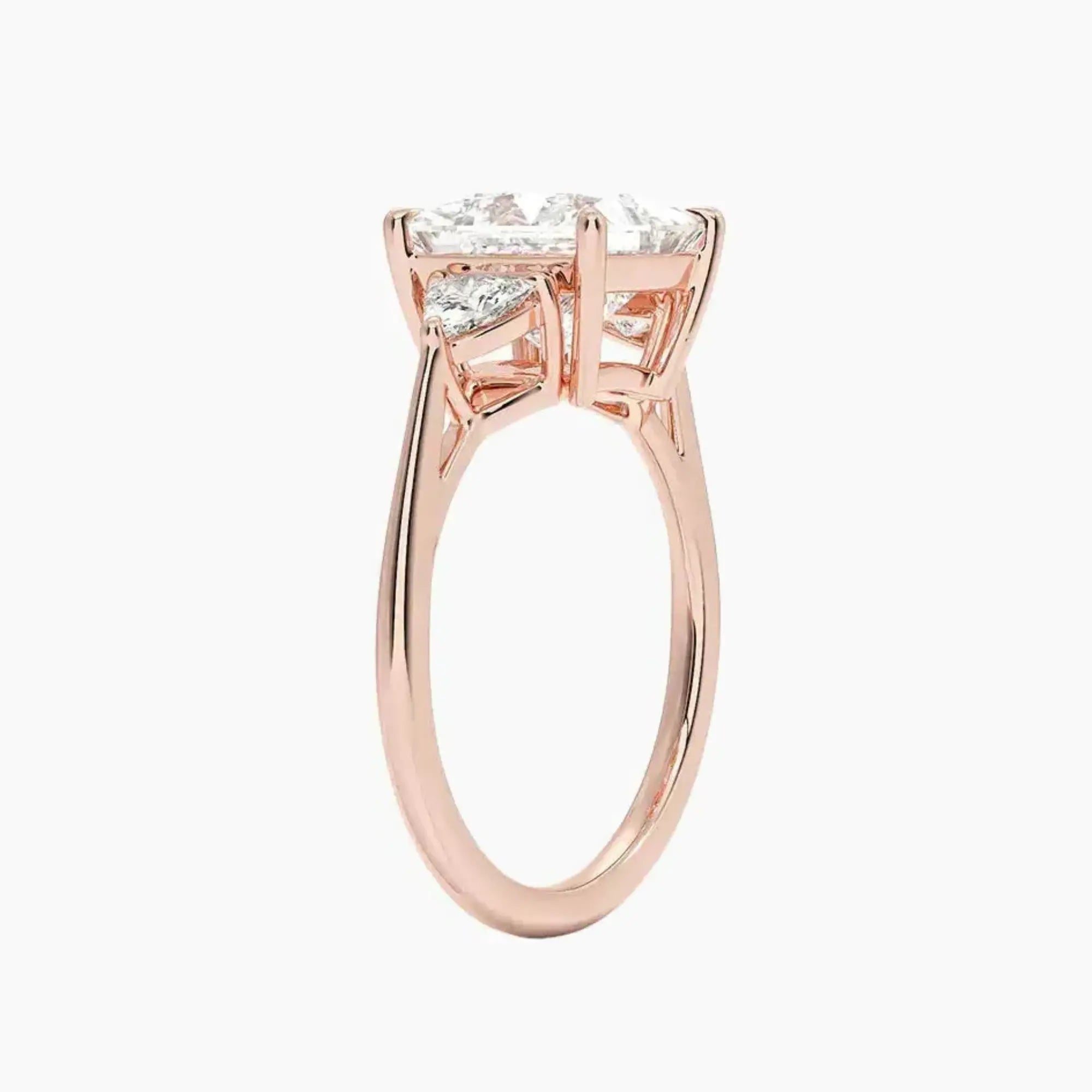 OBSER563 - Elowen Three Stone Princess engagement ring setting view 5