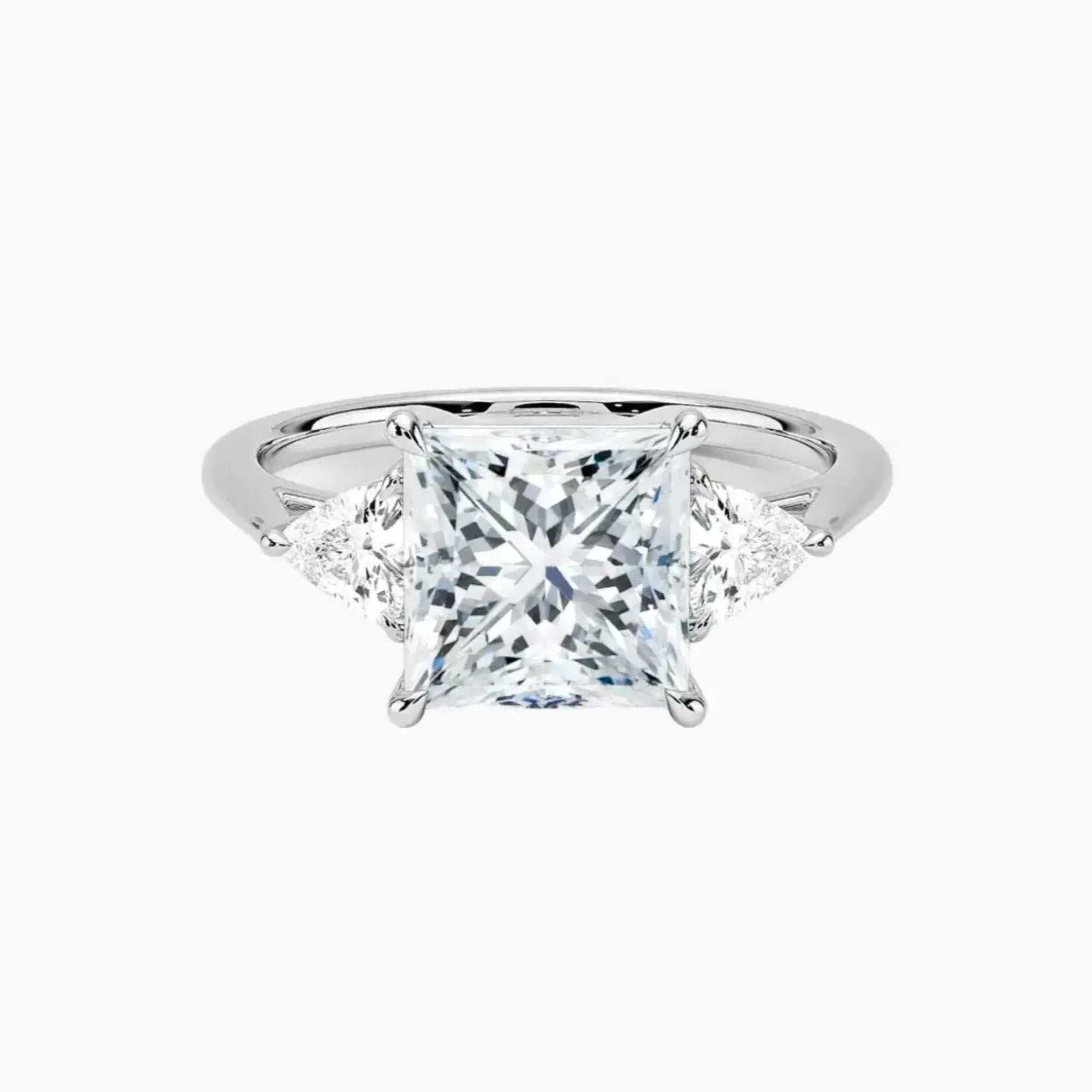 OBSER563 - Elowen Three Stone Princess engagement ring setting view 1