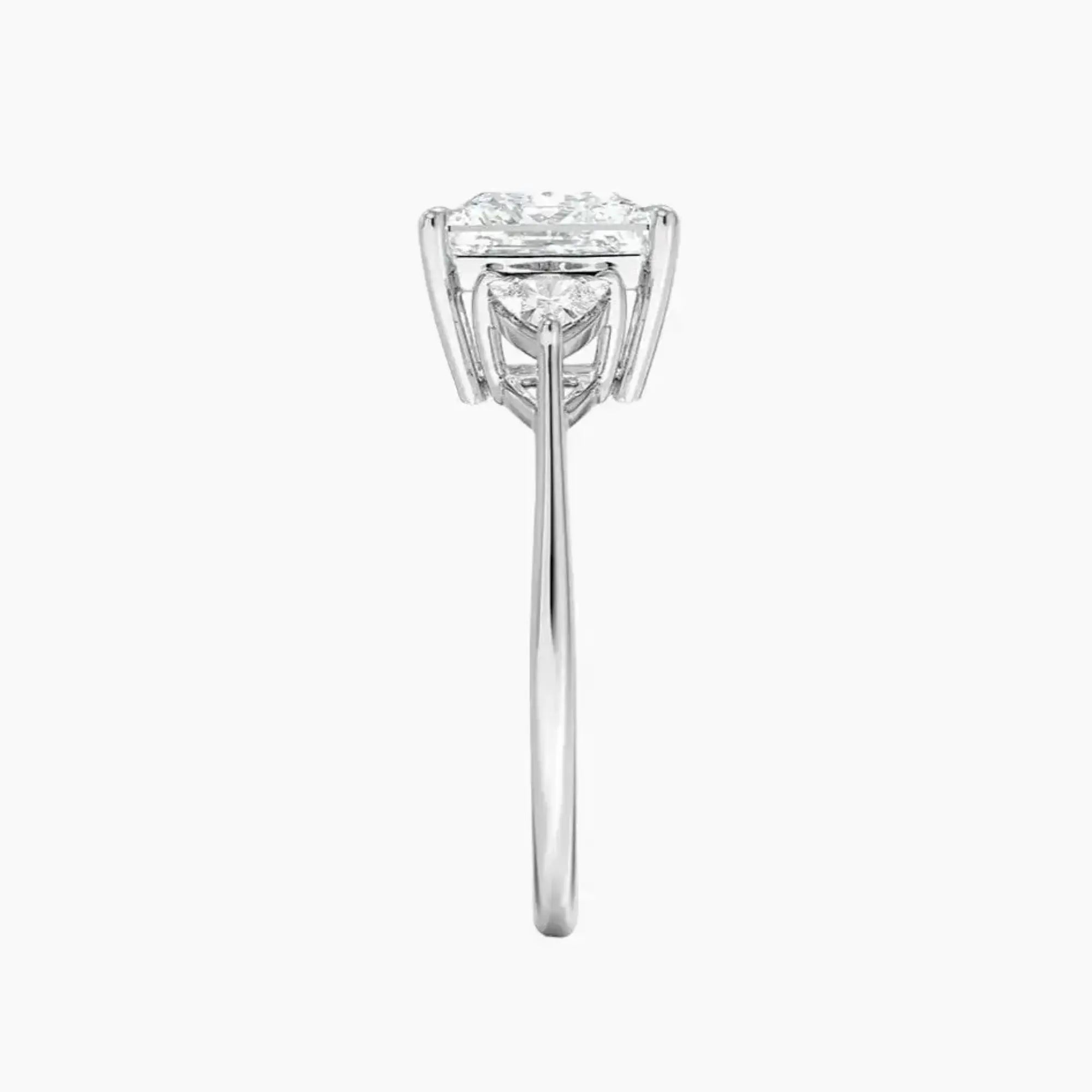 OBSER563 - Elowen Three Stone Princess engagement ring setting view 3