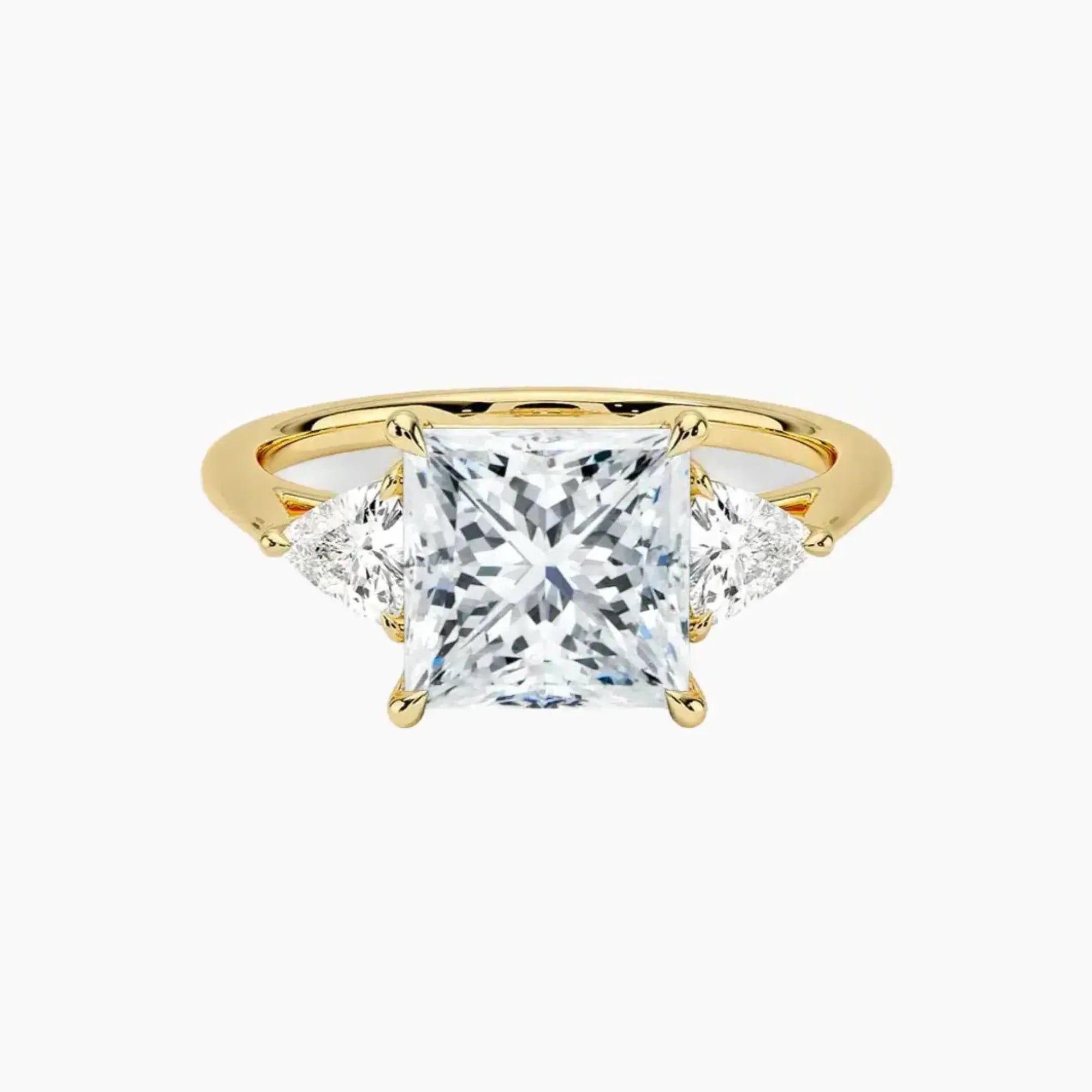 OBSER563 - Elowen Three Stone Princess engagement ring setting view 7