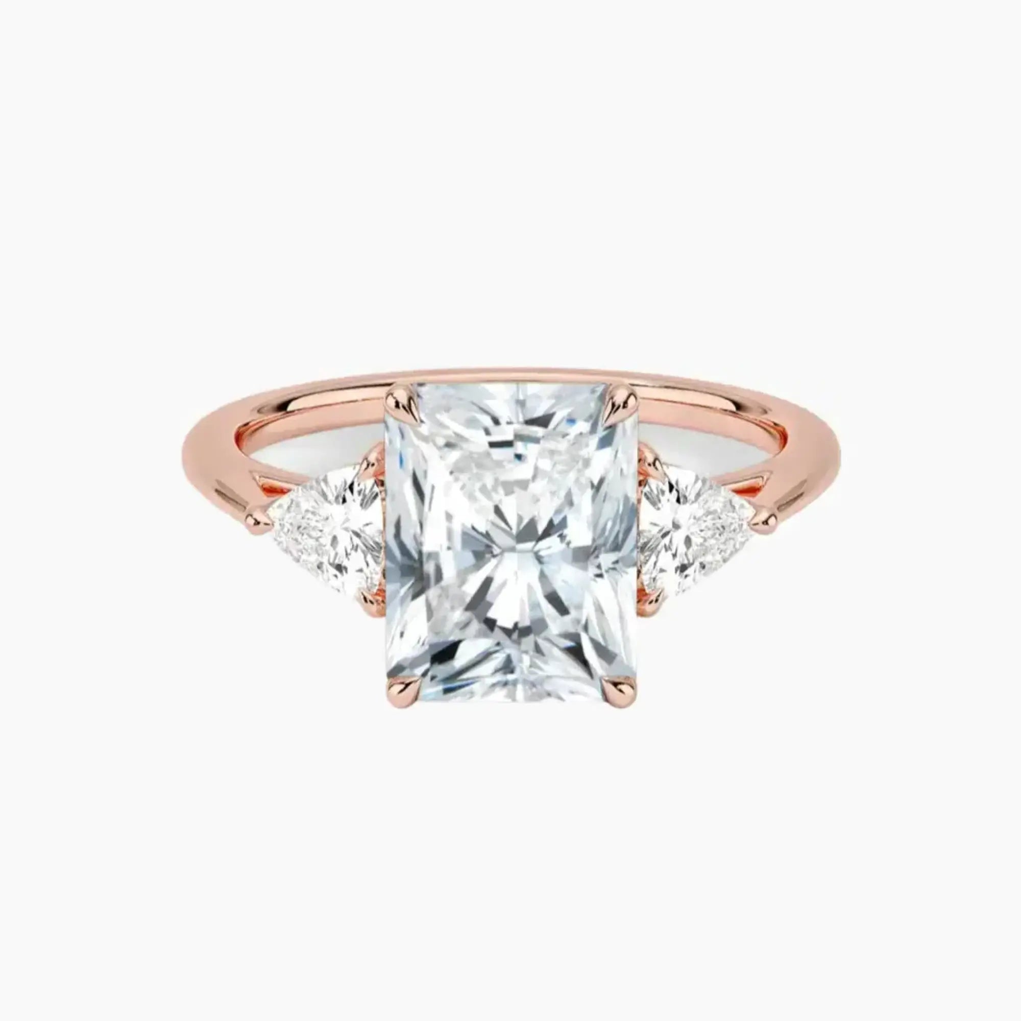 OBSER560 - Elowen Three Stone Radiant engagement ring setting view 4