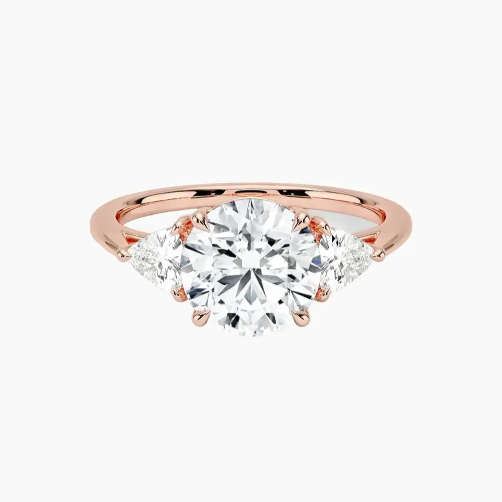OBSER566 - Elowen Three Stone Round engagement ring setting view 4