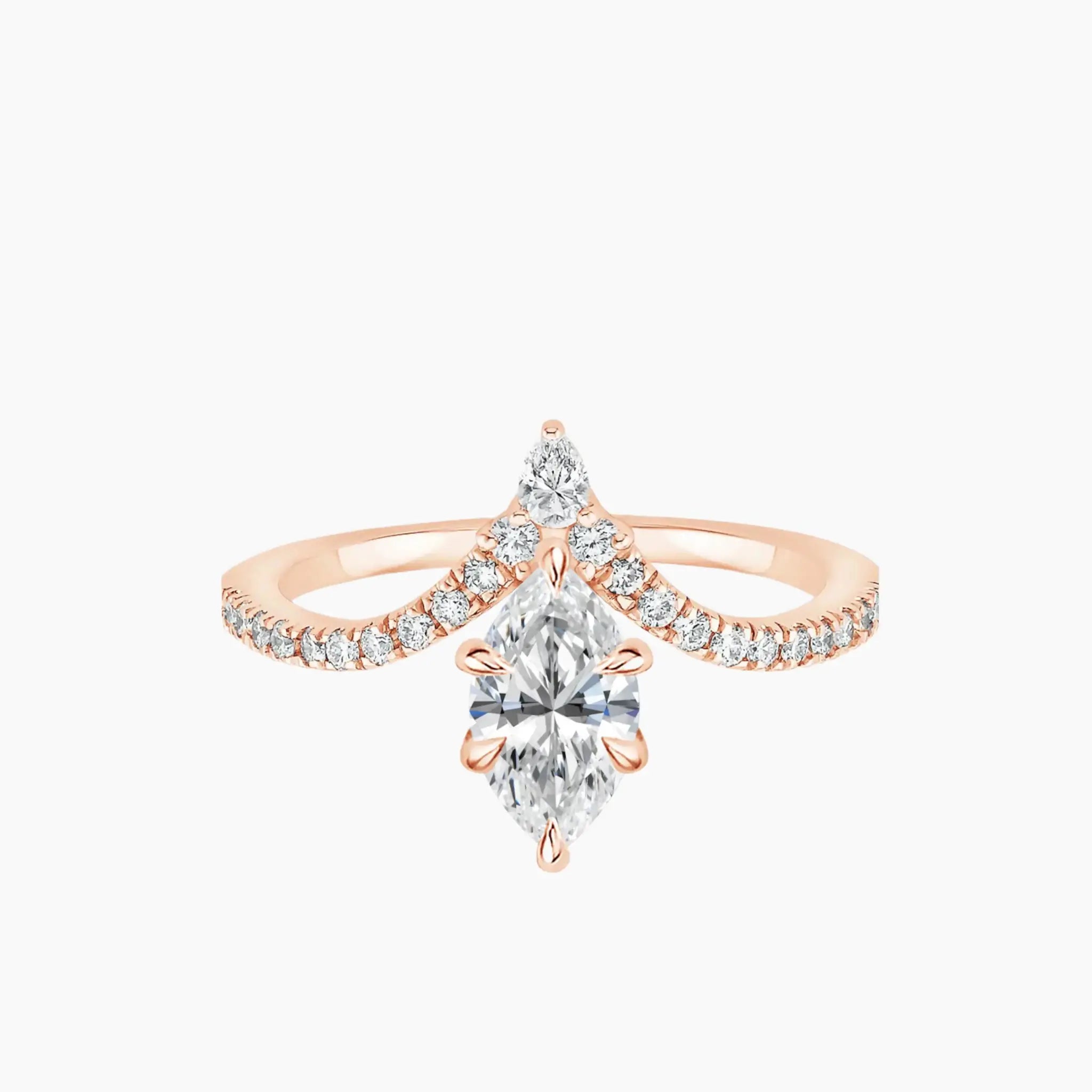 OBSER153 - Esme Solitaire Marquise engagement ring setting view 3