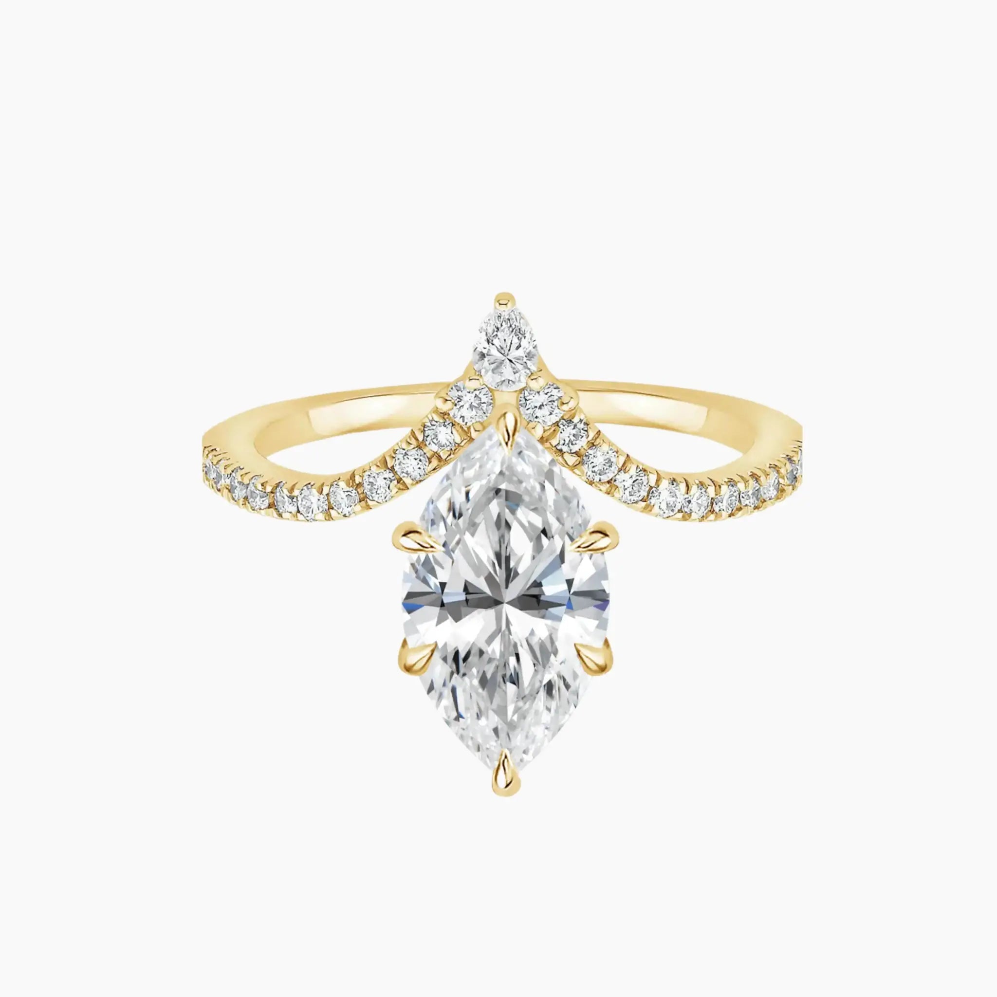 OBSER153 - Esme Solitaire Marquise engagement ring setting view 5