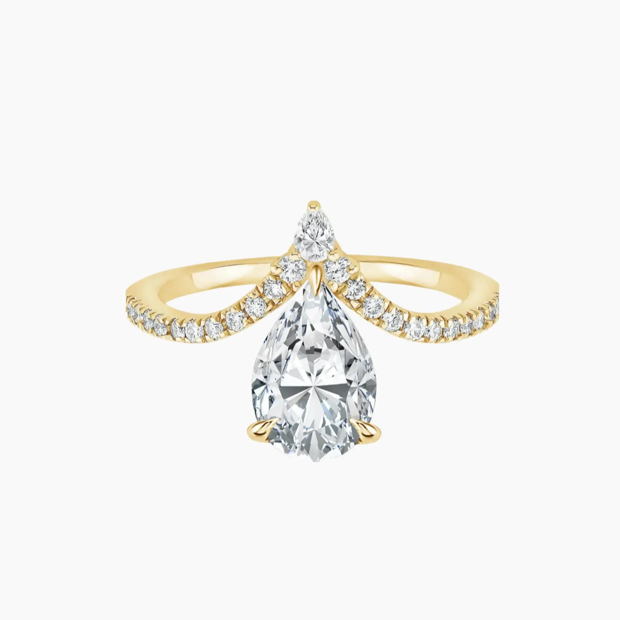 OBSER154 - Esme Solitaire Pear engagement ring setting view 5