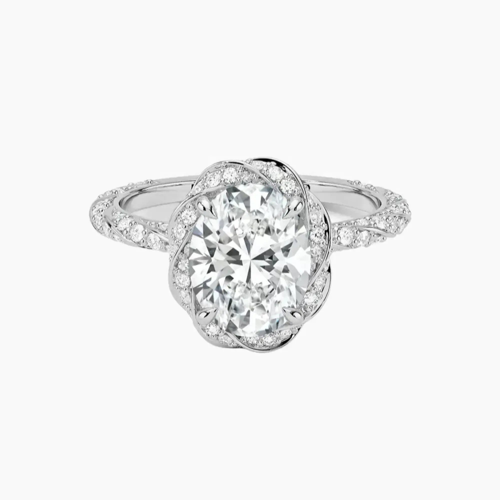 OBSER424 - Eliana Halo Oval engagement ring setting view 1