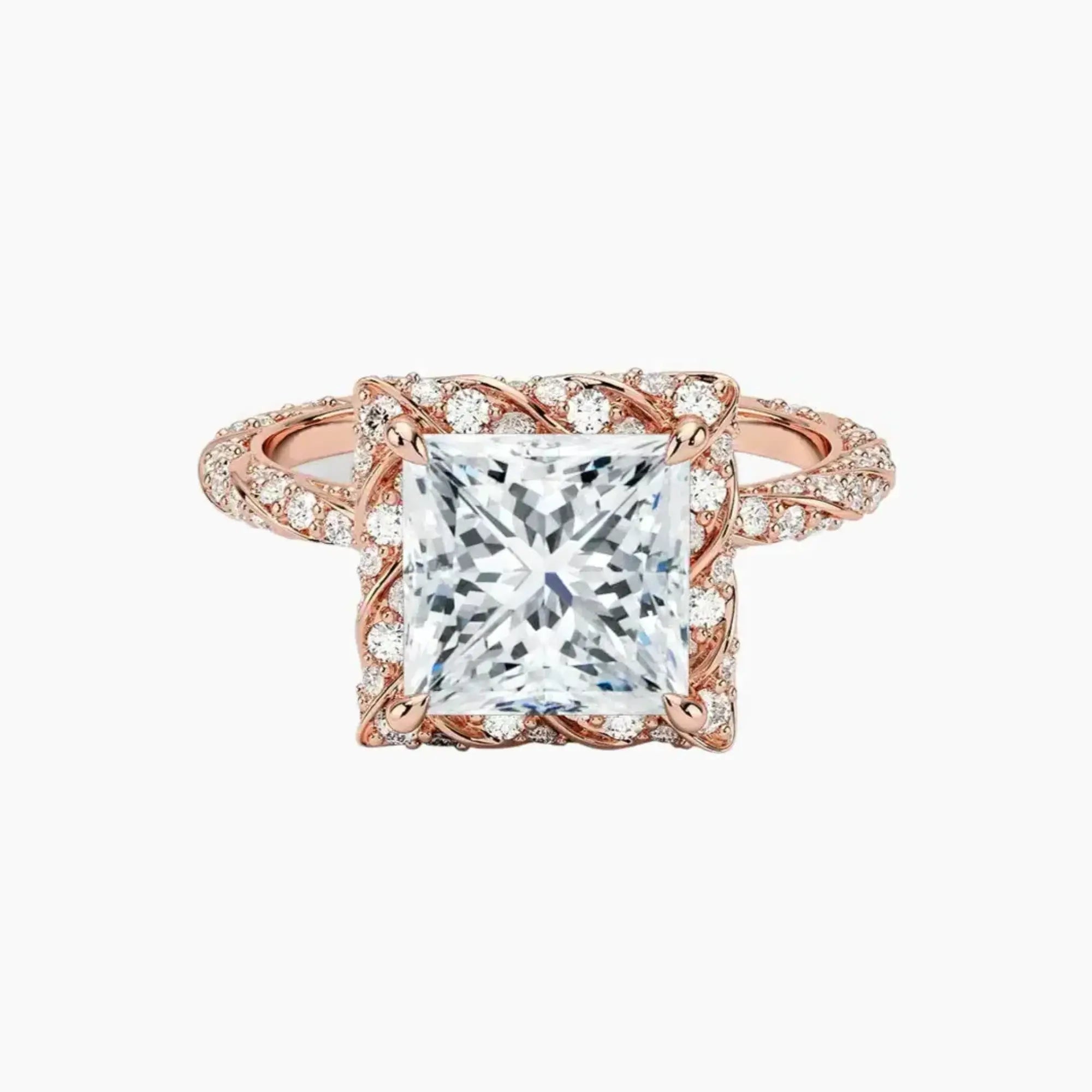 OBSER422 - Eliana Halo Princess engagement ring setting view 4
