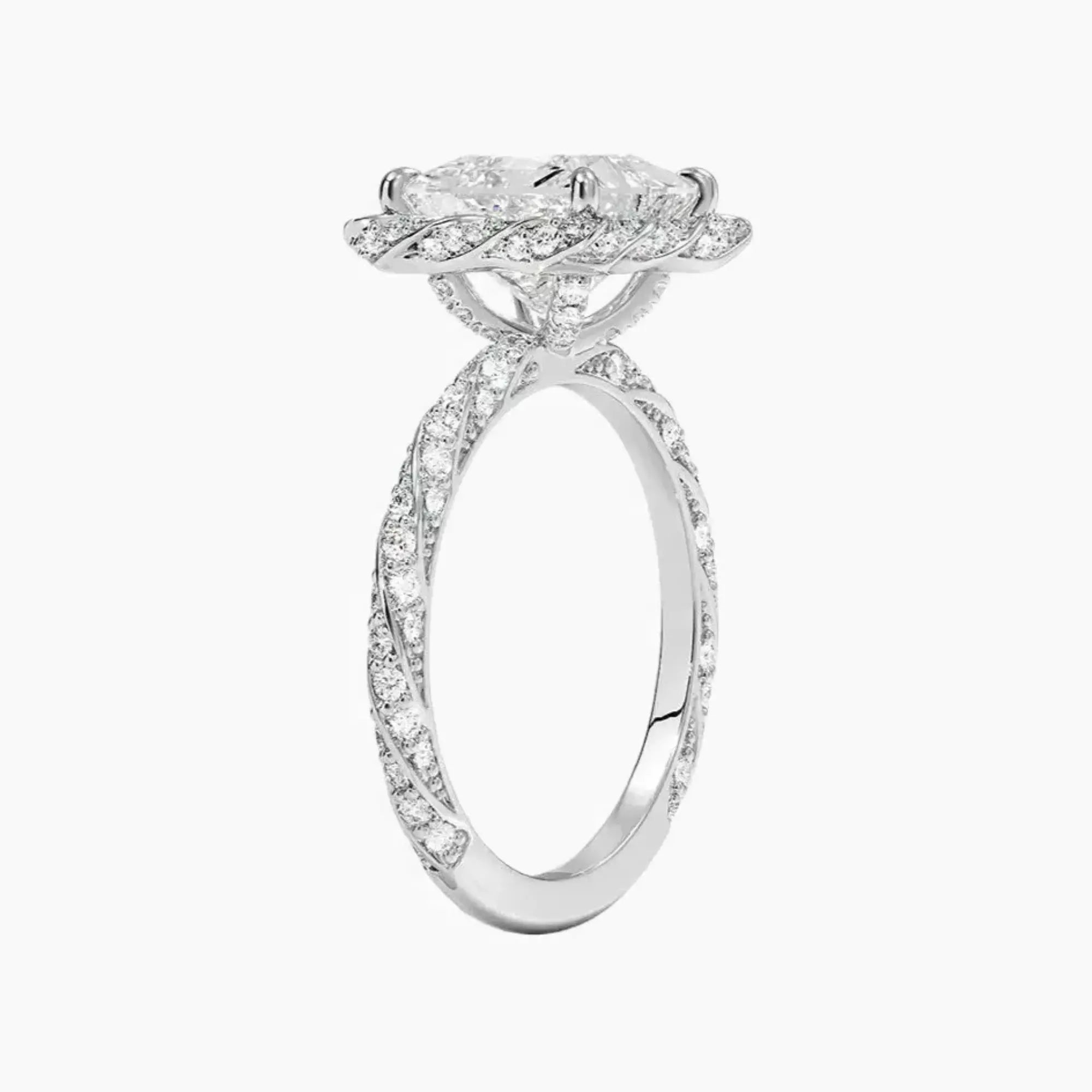 OBSER422 - Eliana Halo Princess engagement ring setting view 2
