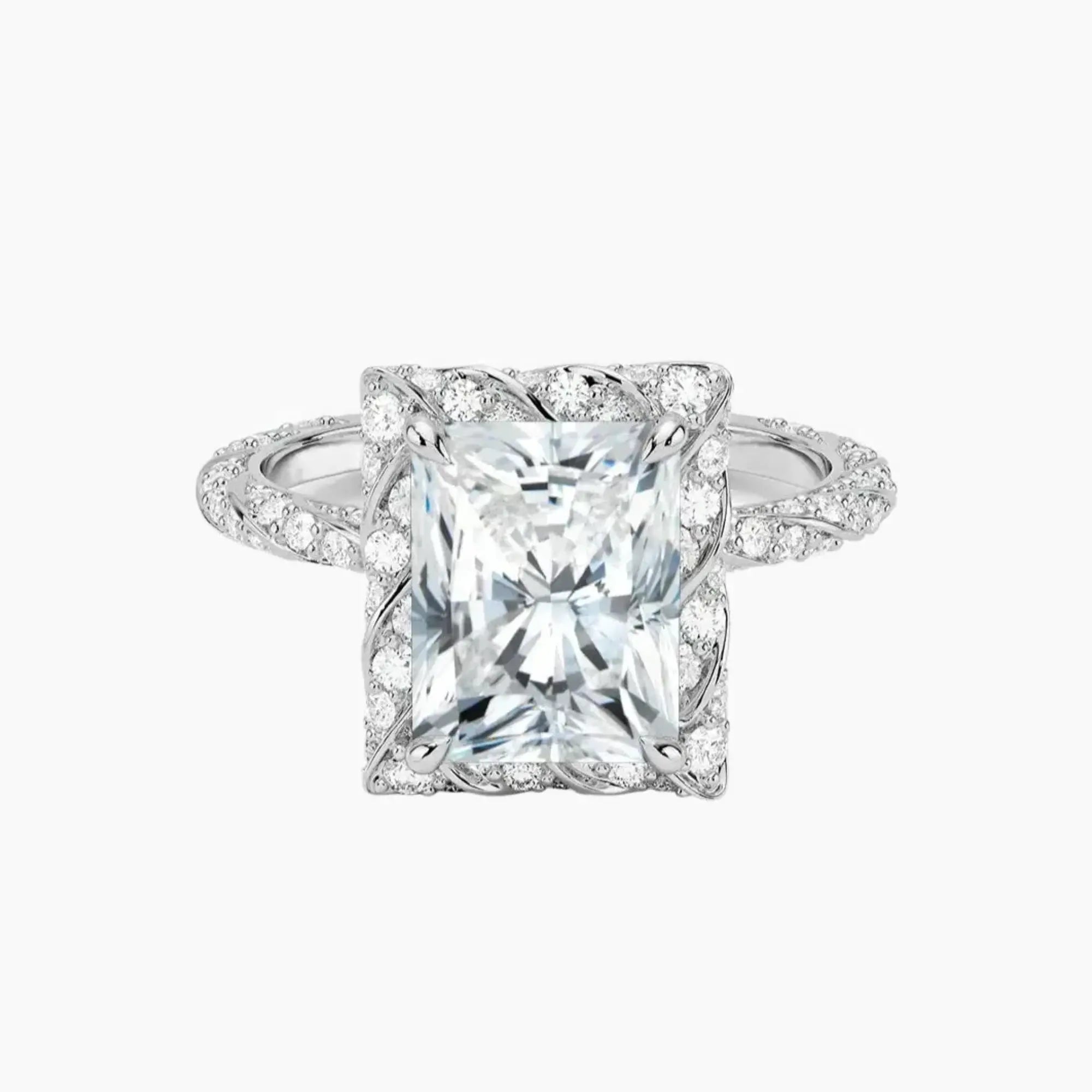 OBSER420 - Eliana Halo Radiant engagement ring setting view 1