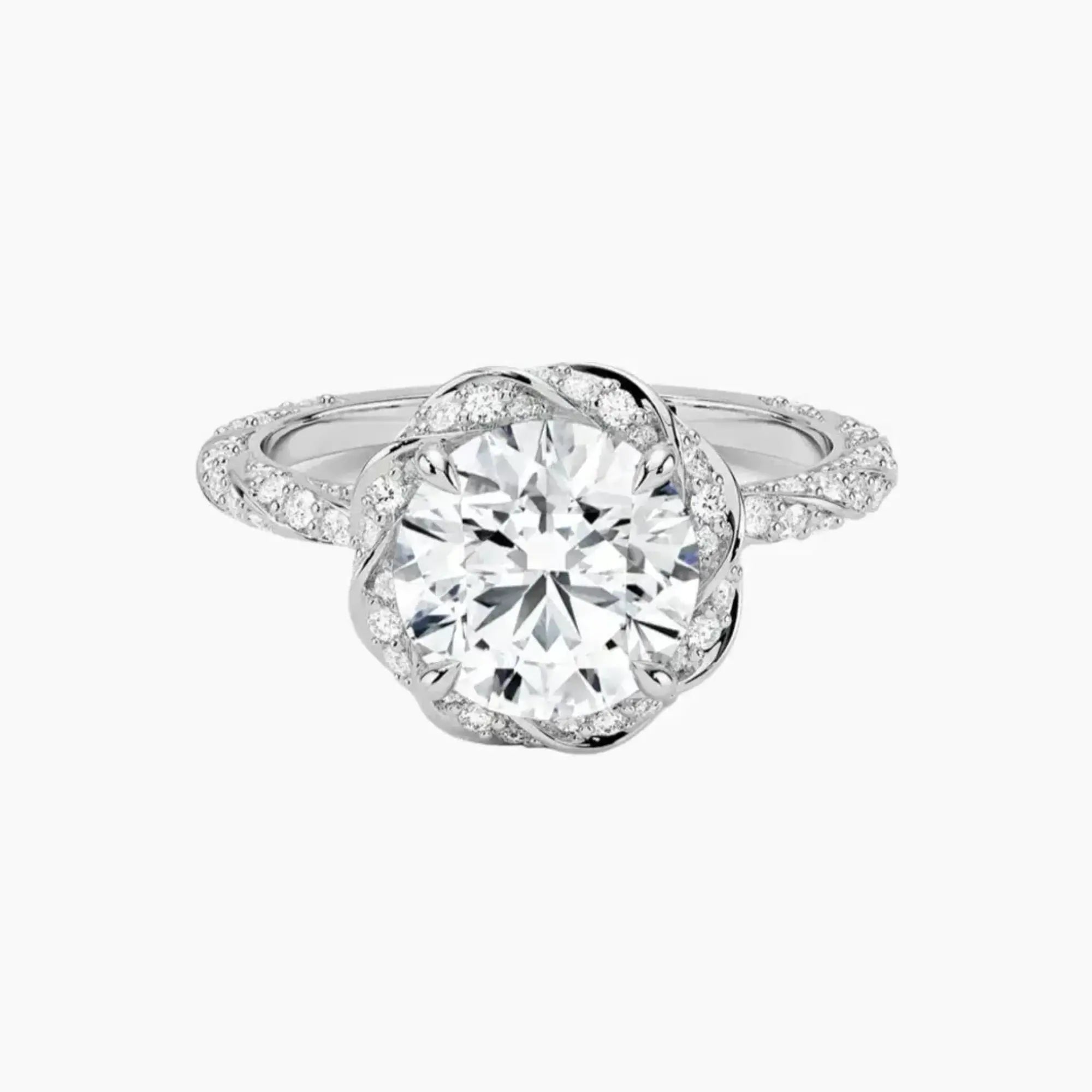 OBSER425 - Eliana Halo Round engagement ring setting view 1