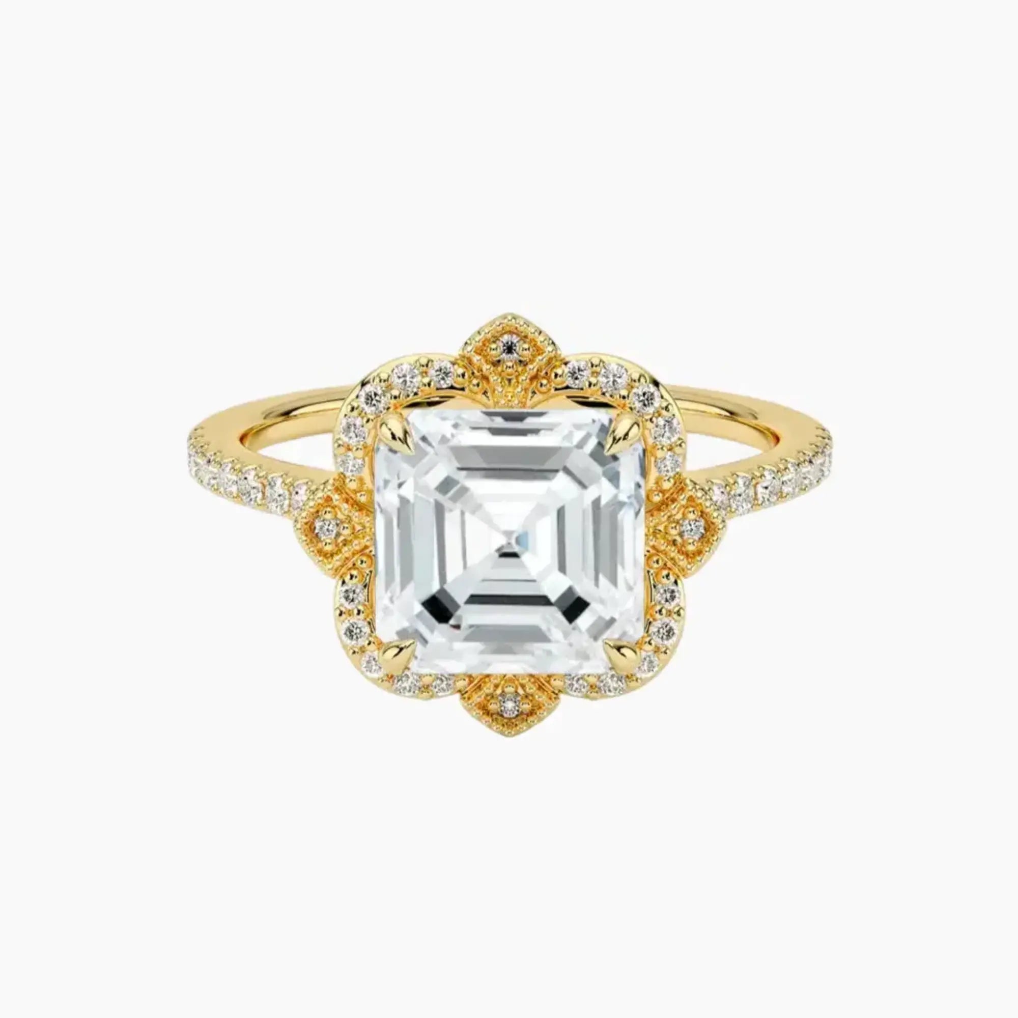 OBSER167 - Ravenna Halo Asscher engagement ring setting view 7