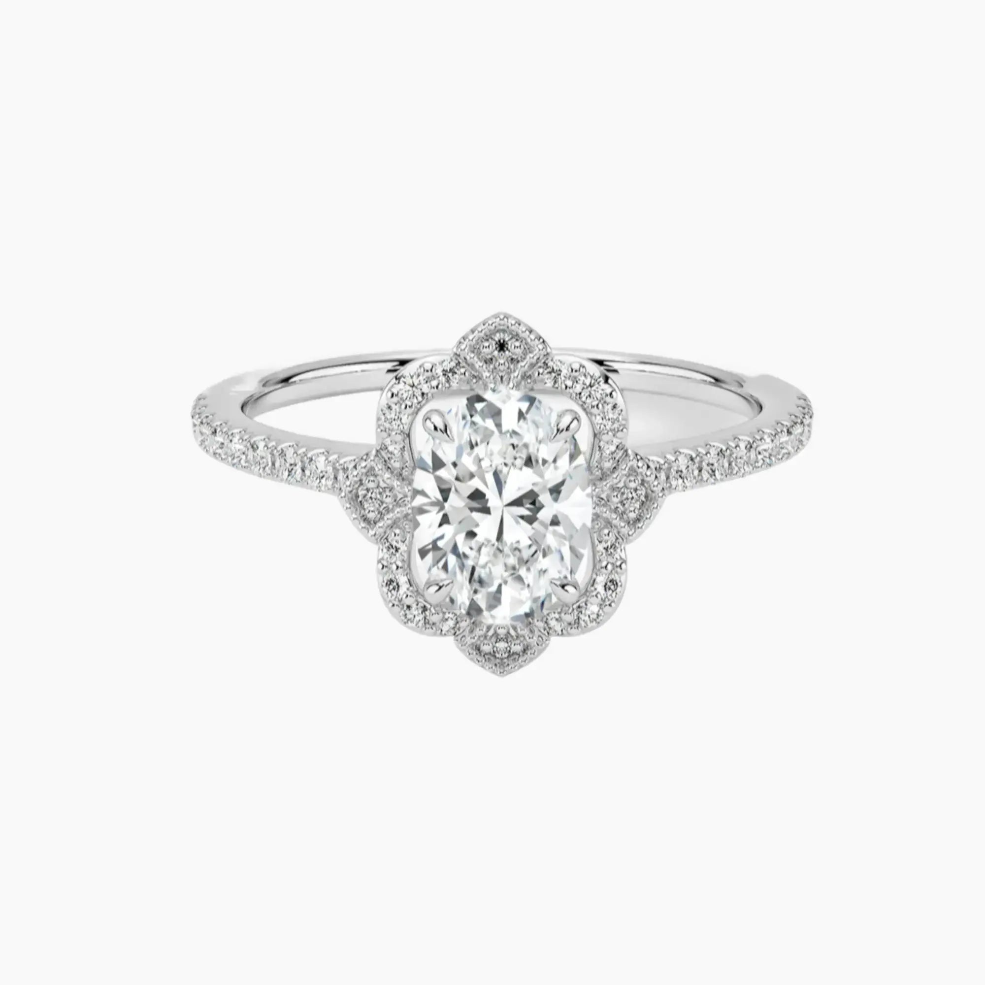 OBSER102 - Ravenna Halo Oval engagement ring setting view 1