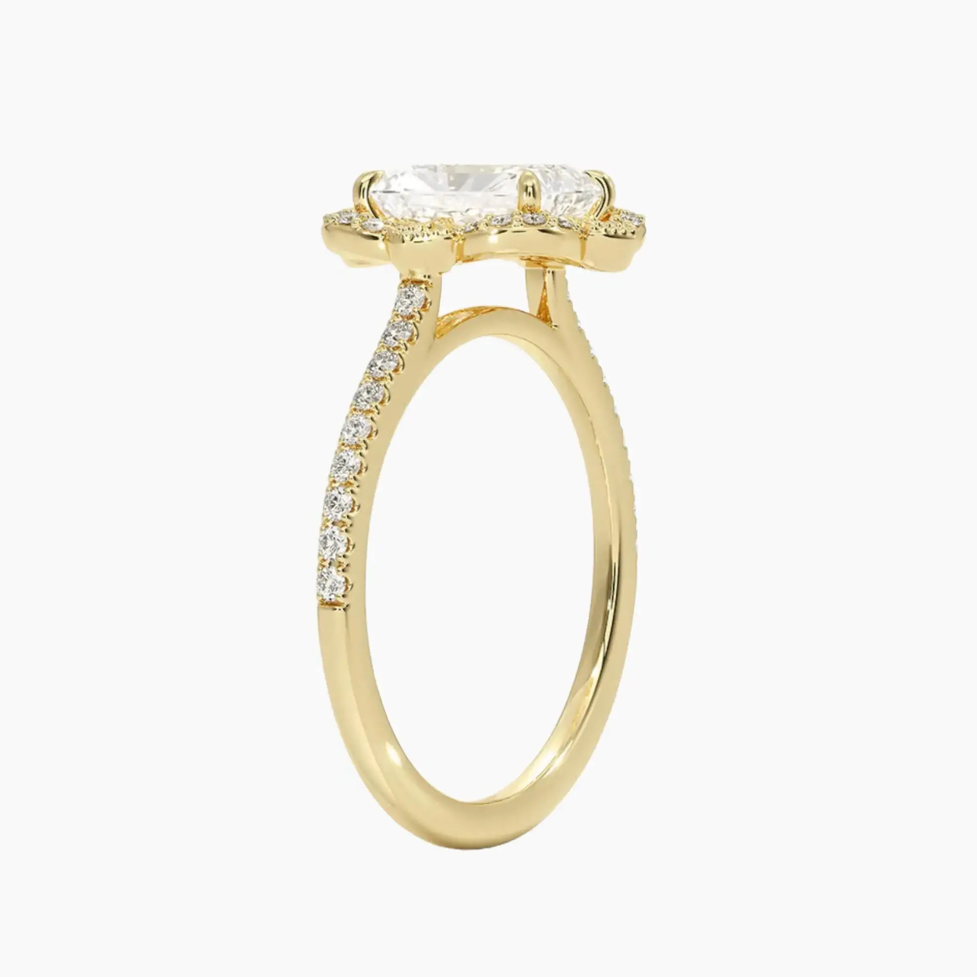 OBSER166 - Ravenna Halo Radiant engagement ring setting view 8