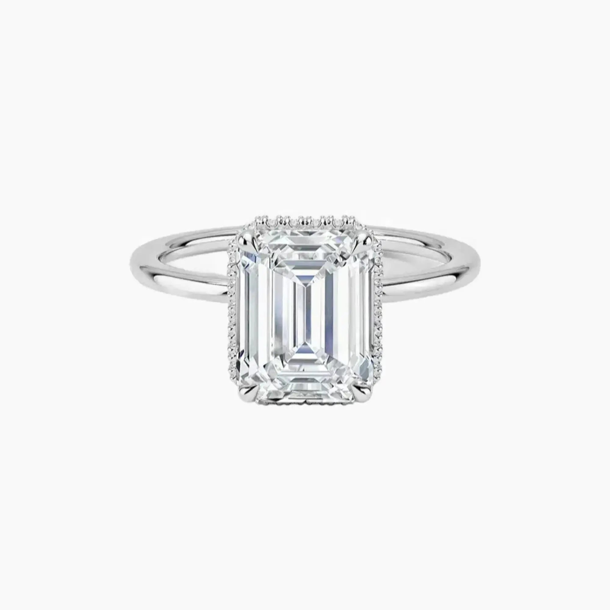 OBSER495 - Mirabel Halo Emerald engagement ring setting view 1