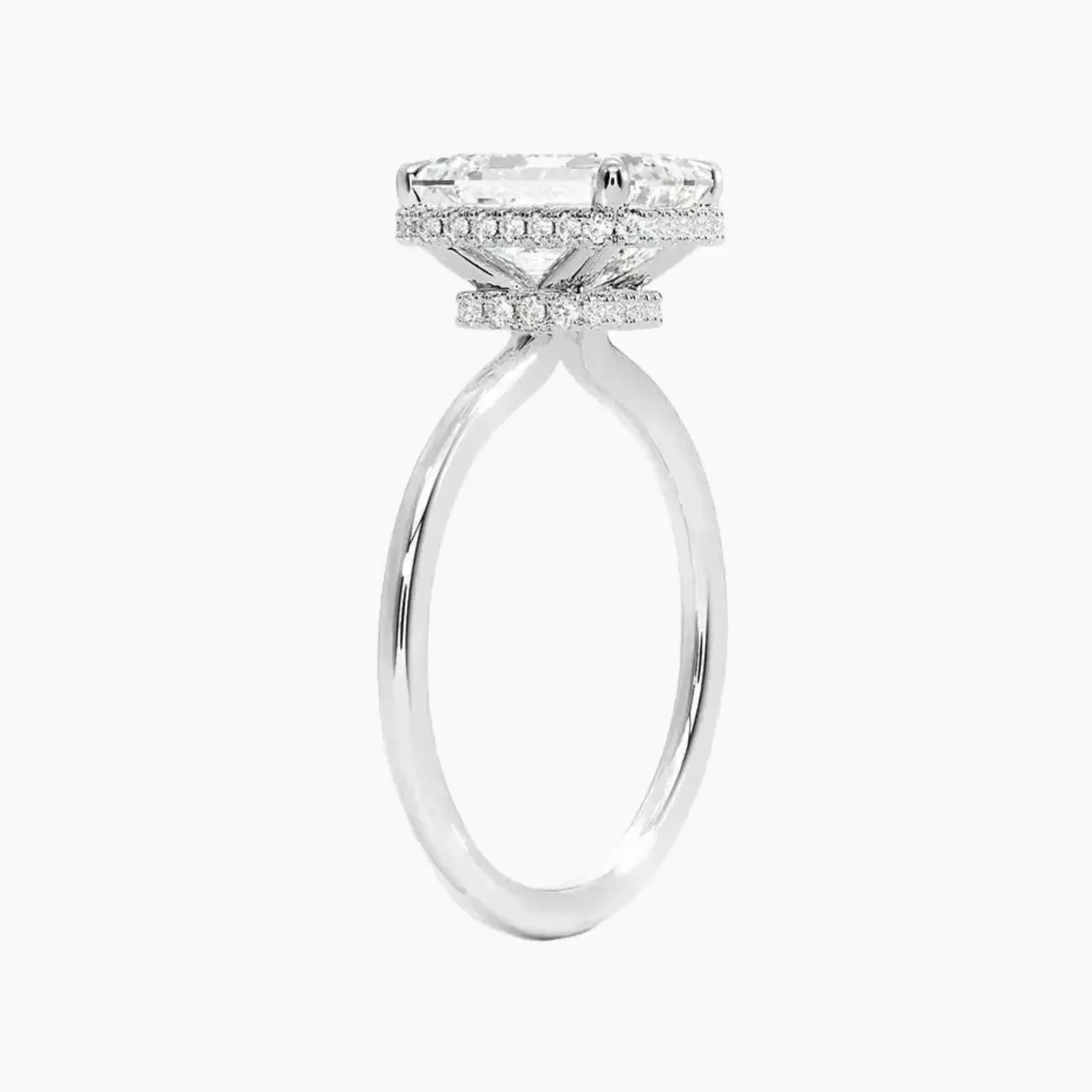 OBSER495 - Mirabel Halo Emerald engagement ring setting view 2