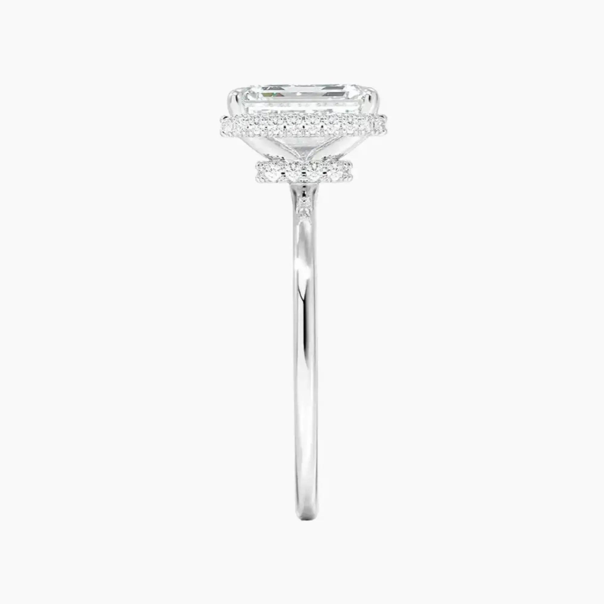 OBSER495 - Mirabel Halo Emerald engagement ring setting view 3