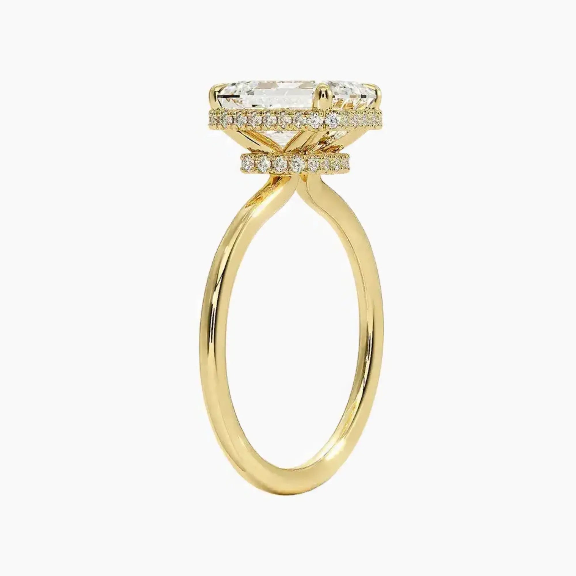 OBSER495 - Mirabel Halo Emerald engagement ring setting view 8