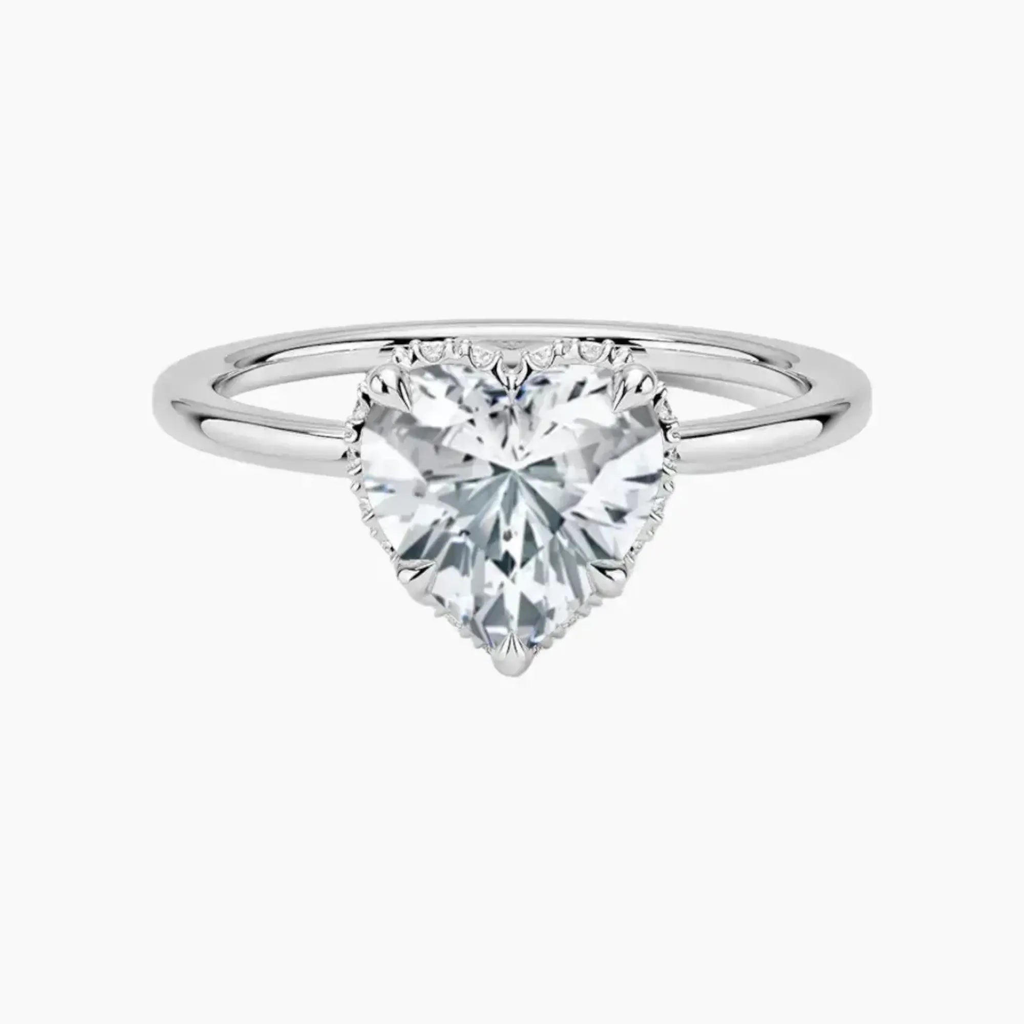 OBSER492 - Mirabel Halo Heart engagement ring setting view 1