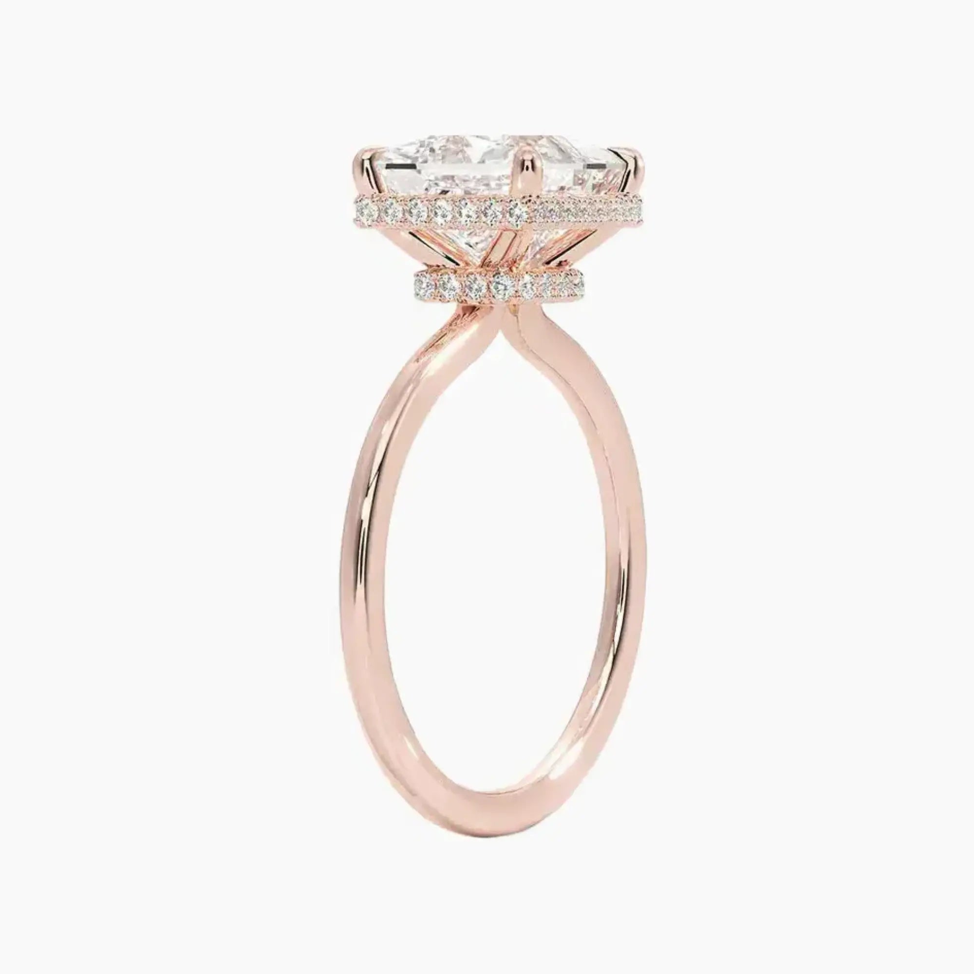 OBSER496 - Mirabel Halo Princess engagement ring setting view 5