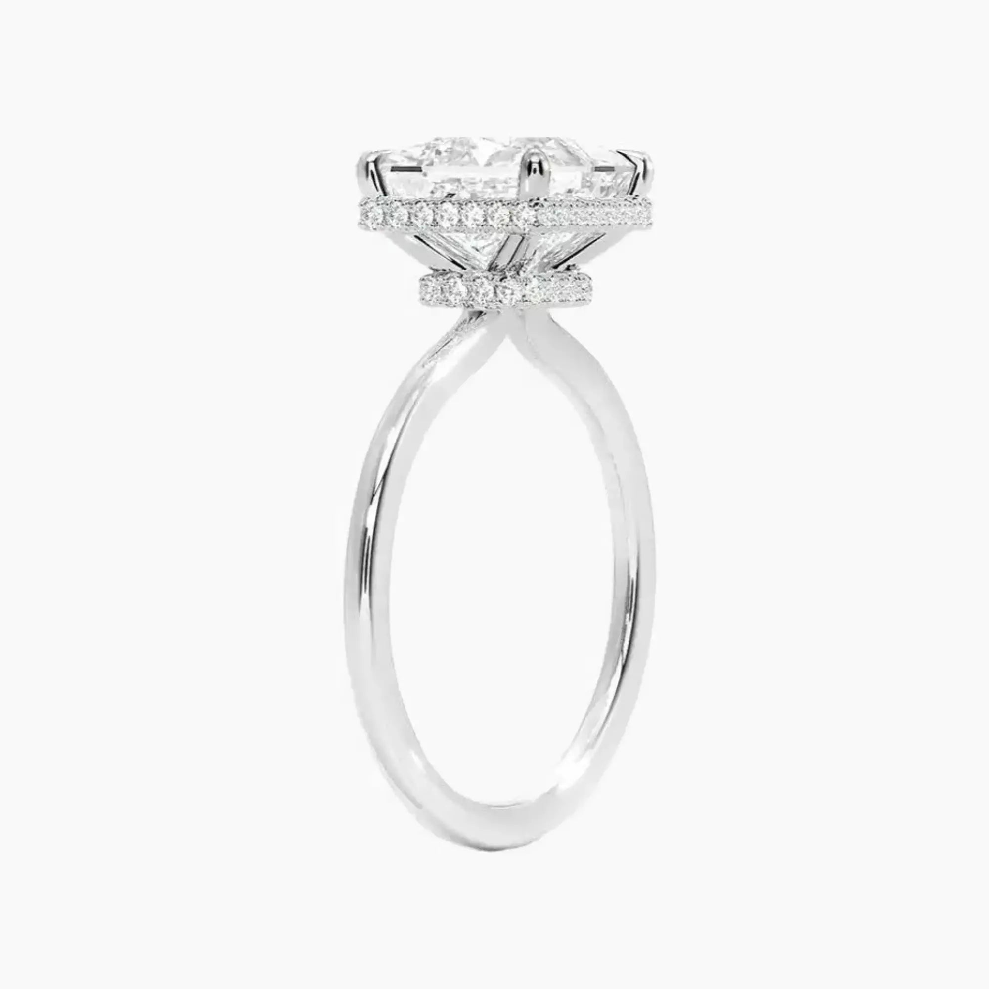 OBSER496 - Mirabel Halo Princess engagement ring setting view 2