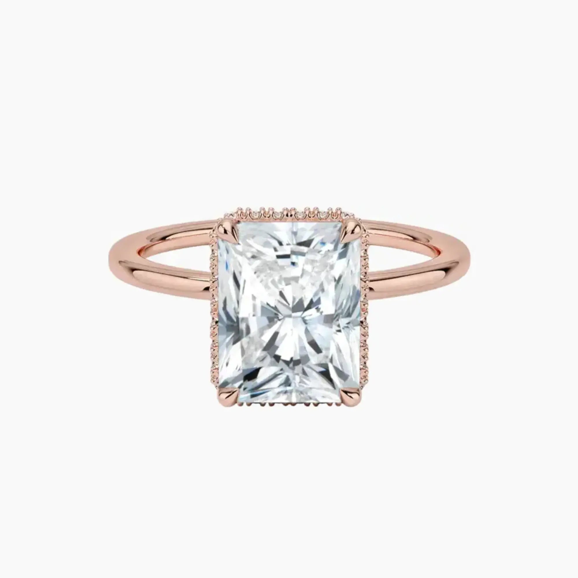 OBSER168 - Mirabel Halo Radiant engagement ring setting view 4