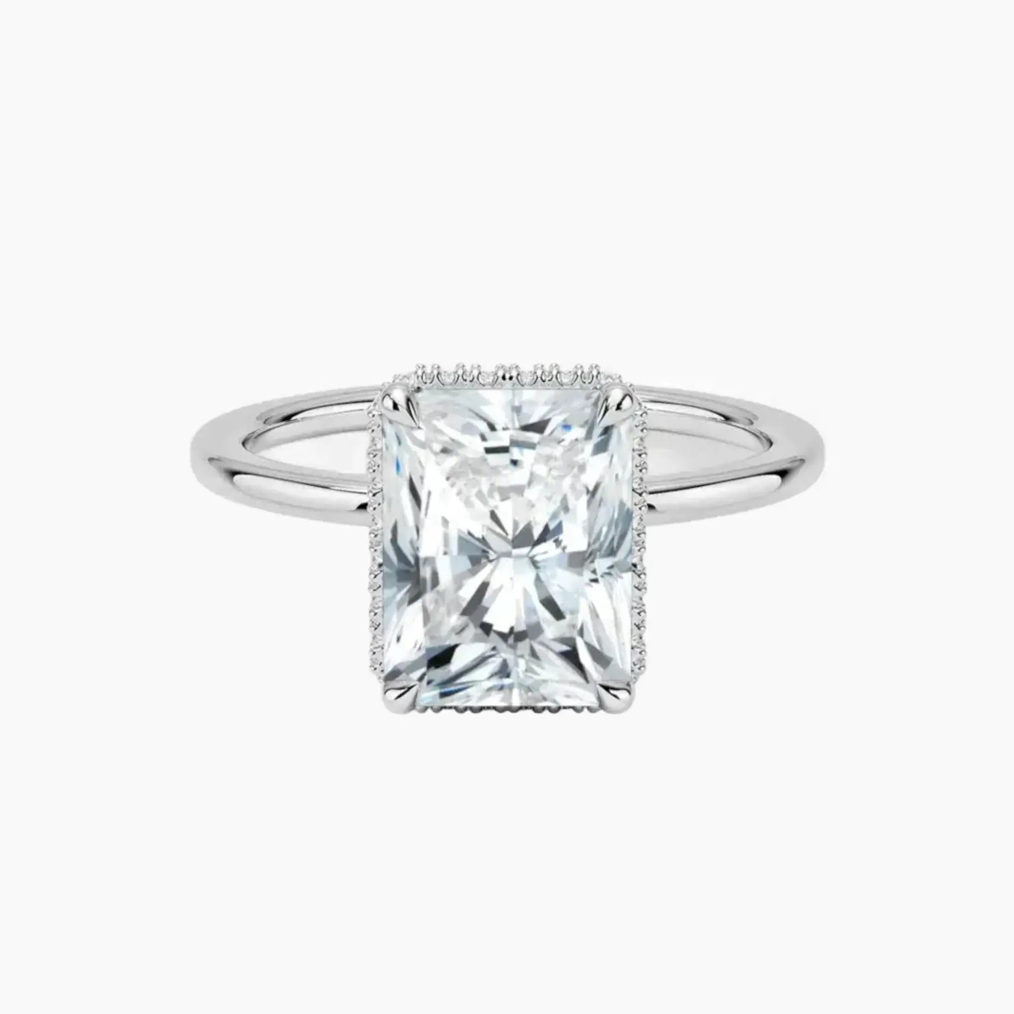 OBSER168 - Mirabel Halo Radiant engagement ring setting view 1