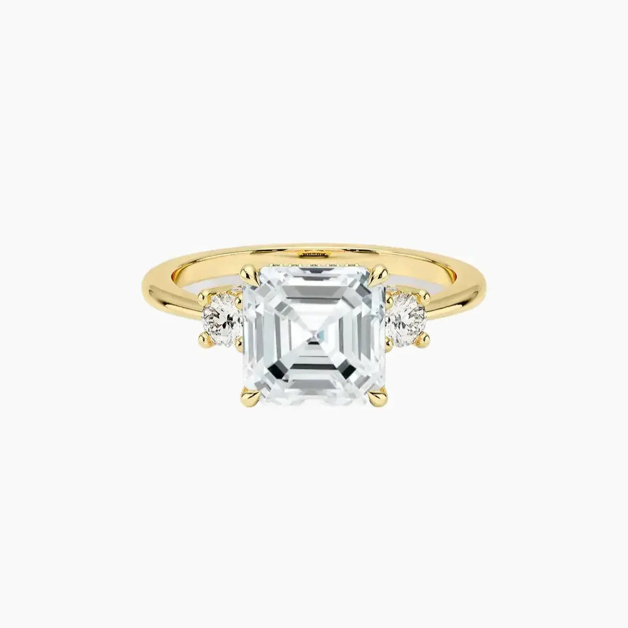 OBSER589 - Seraphina Hidden Halo Three Stone Asscher engagement ring setting view 5
