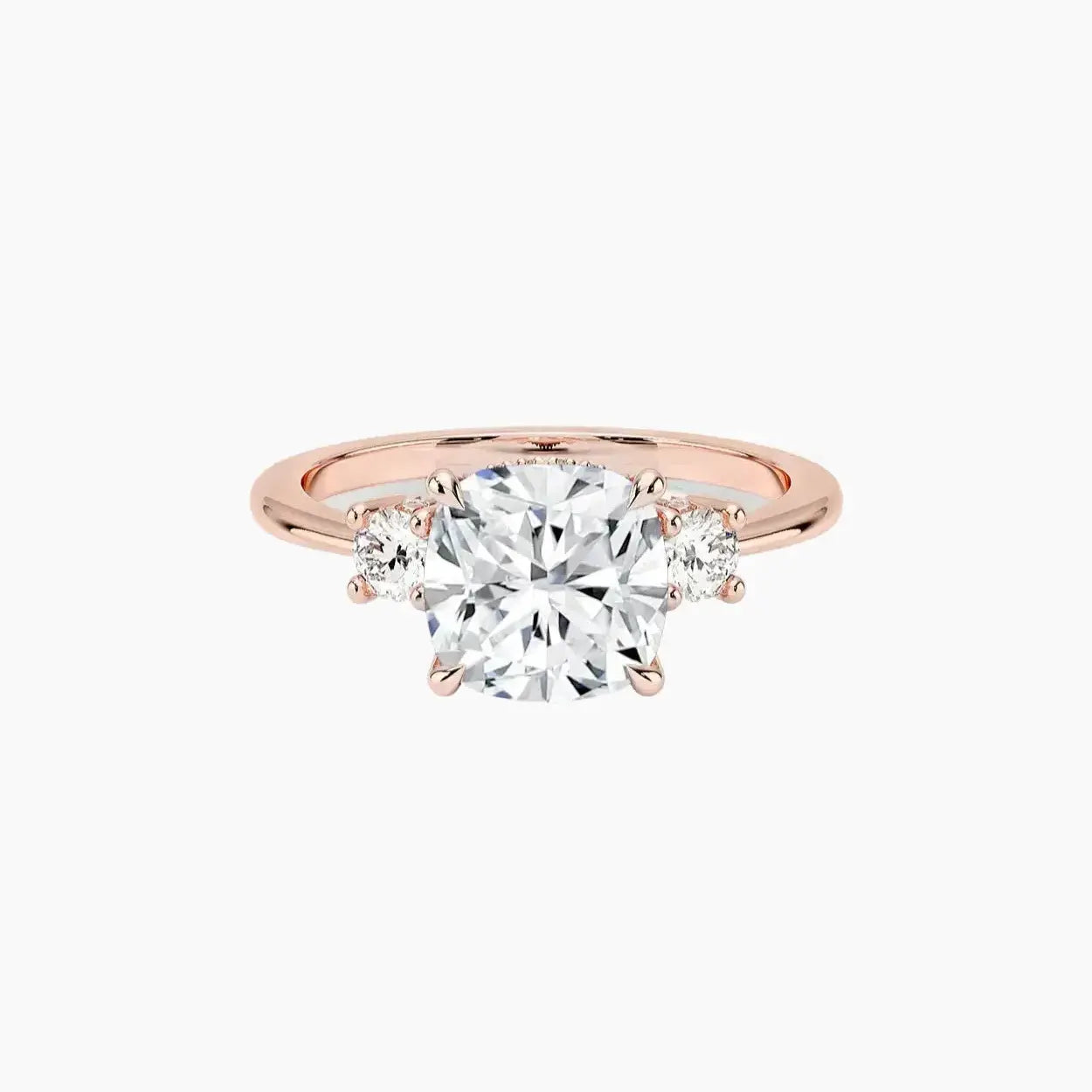 OBSER593 - Seraphina Hidden Halo Three Stone Cushion engagement ring setting view 3