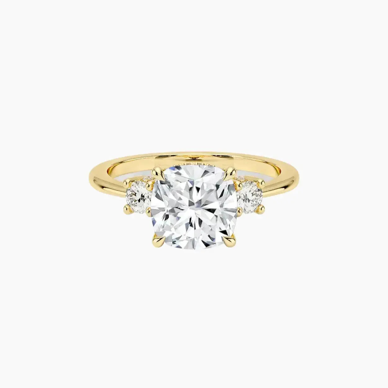 OBSER593 - Seraphina Hidden Halo Three Stone Cushion engagement ring setting view 5