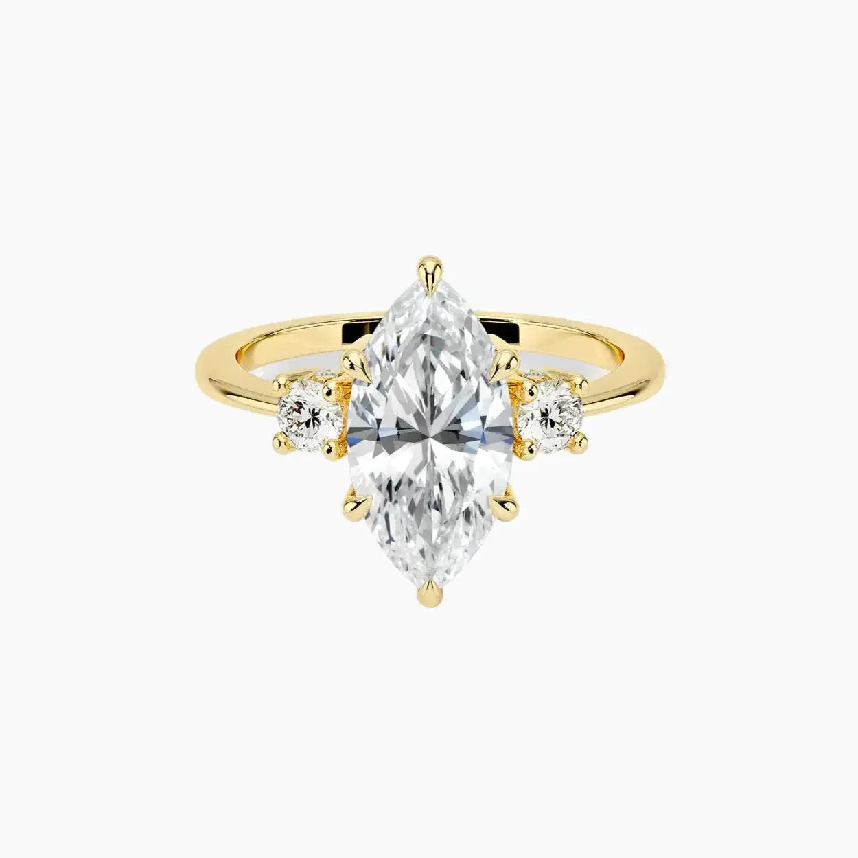 OBSER183 - Seraphina Hidden Halo Three Stone Marquise engagement ring setting view 5