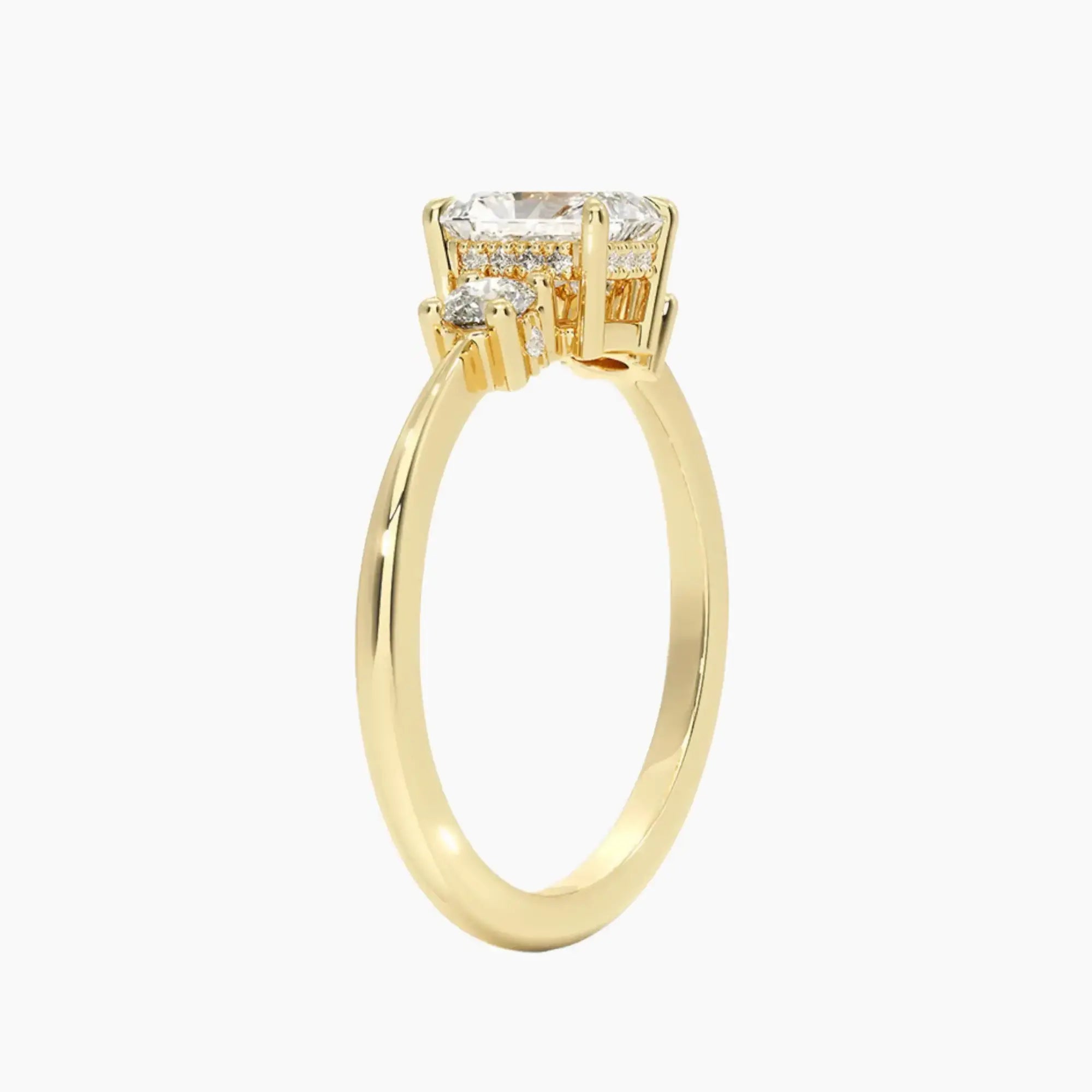 OBSER594 - Seraphina Hidden Halo Three Stone Oval engagement ring setting view 8