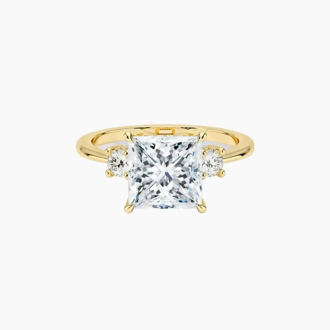 OBSER591 - Seraphina Hidden Halo Three Stone Princess engagement ring setting view 5