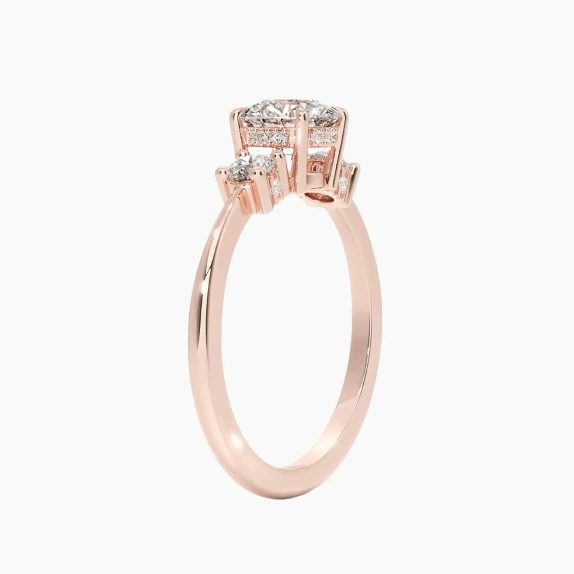 OBSER595 - Seraphina Hidden Halo Three Stone Round engagement ring setting view 5