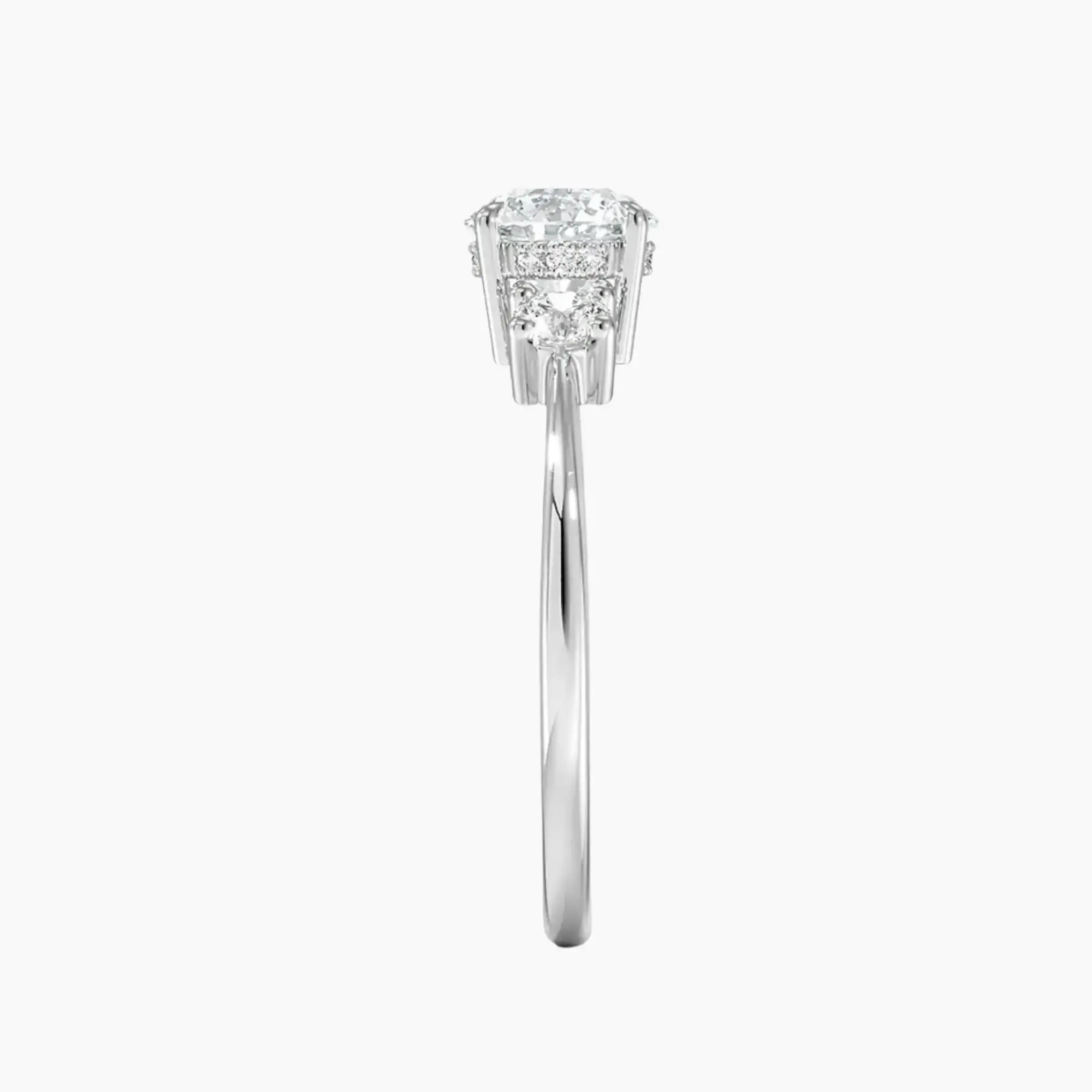 OBSER595 - Seraphina Hidden Halo Three Stone Round engagement ring setting view 3