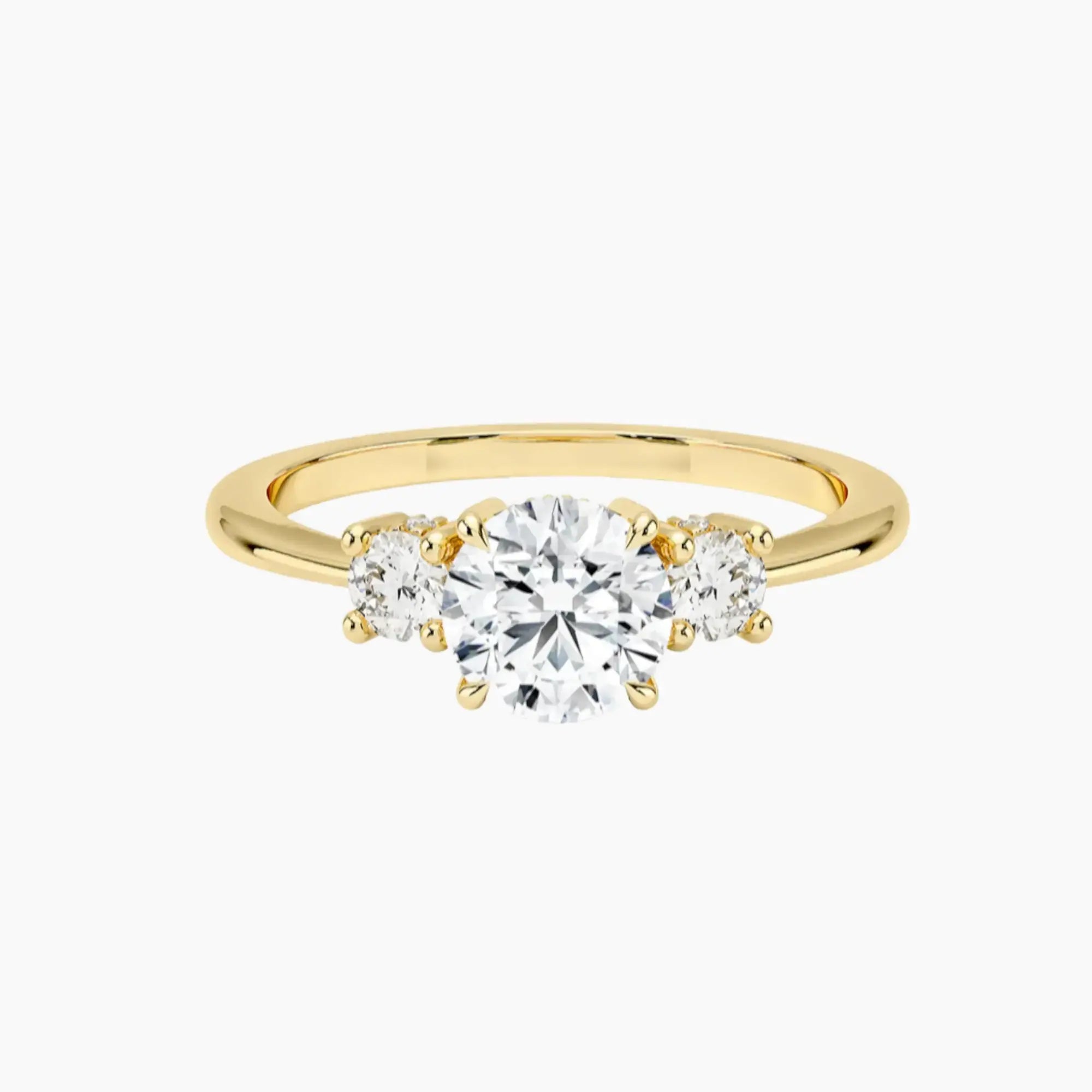 OBSER595 - Seraphina Hidden Halo Three Stone Round engagement ring setting view 7