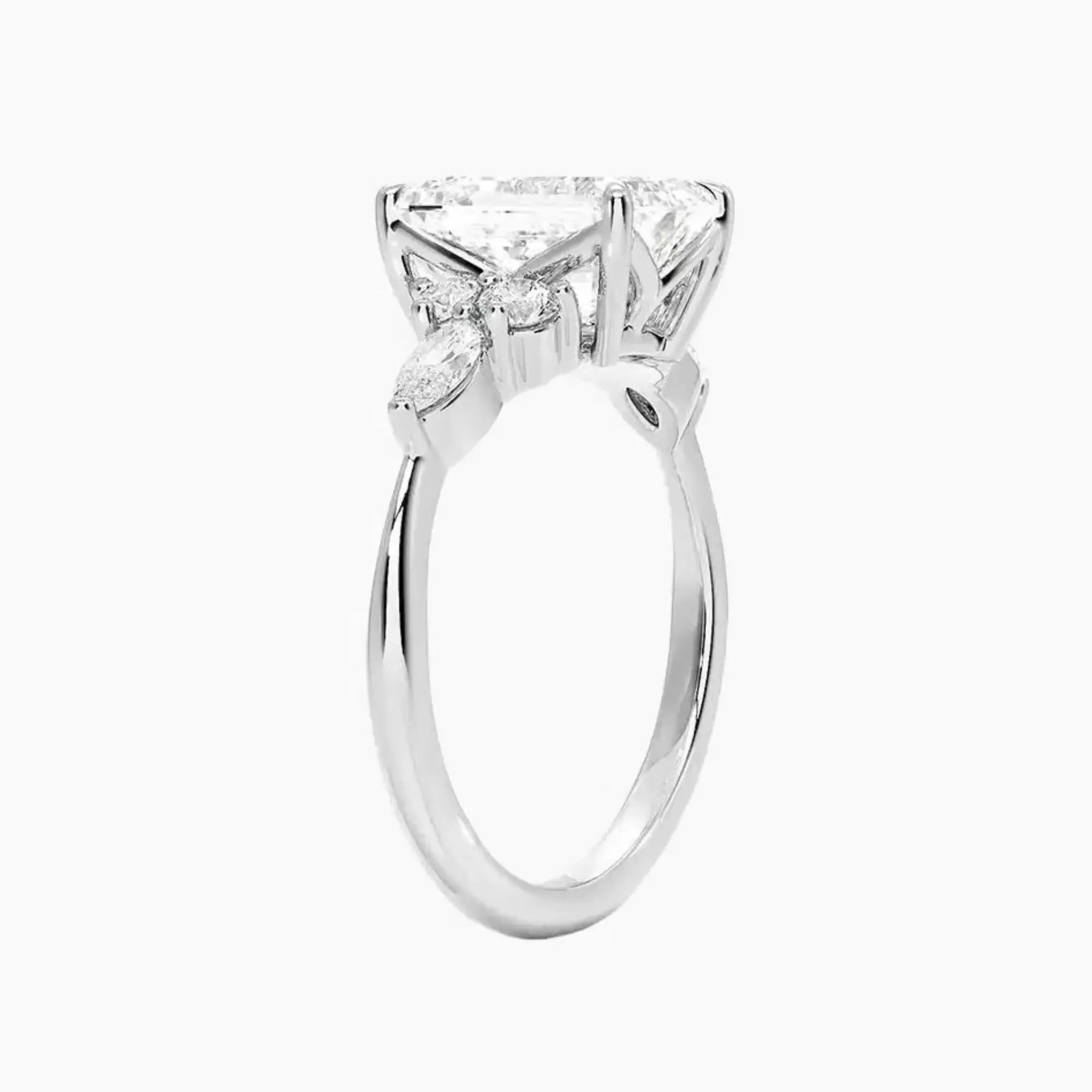 OBSER289 - Ingrid Emerald engagement ring setting view 2