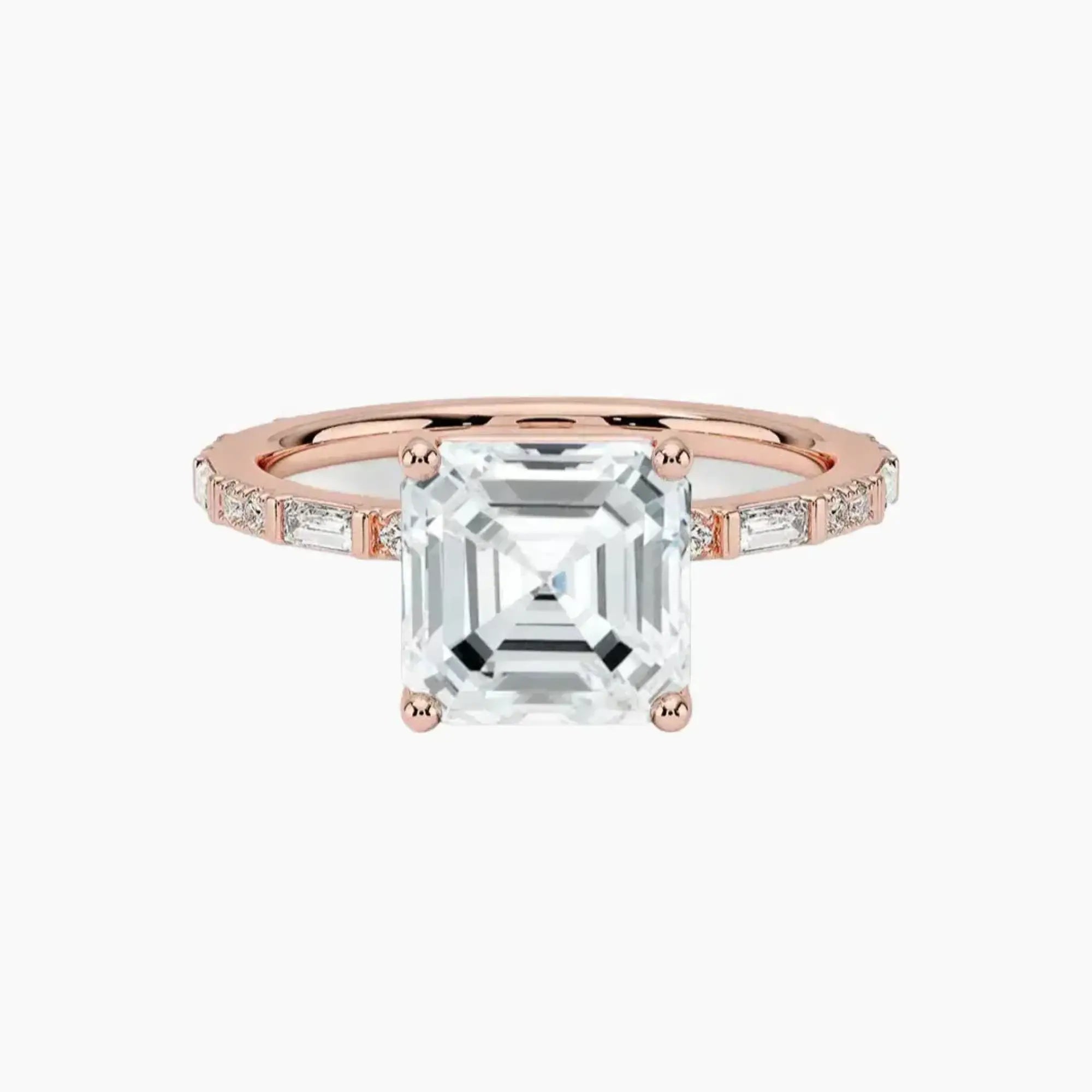 OBSER292 - Evelina Solitaire Asscher engagement ring setting view 4