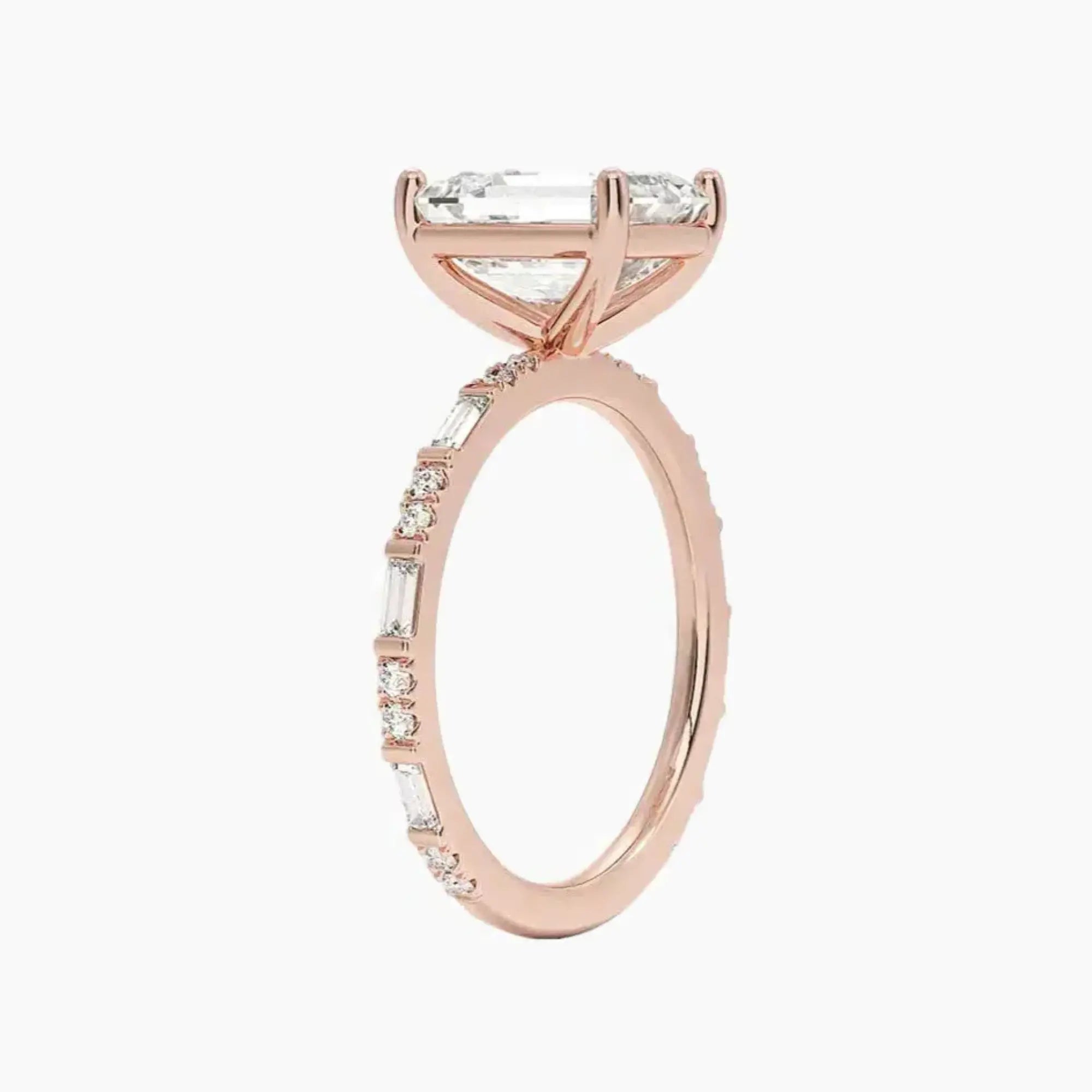 OBSER294 - Evelina Solitaire Emerald engagement ring setting view 5
