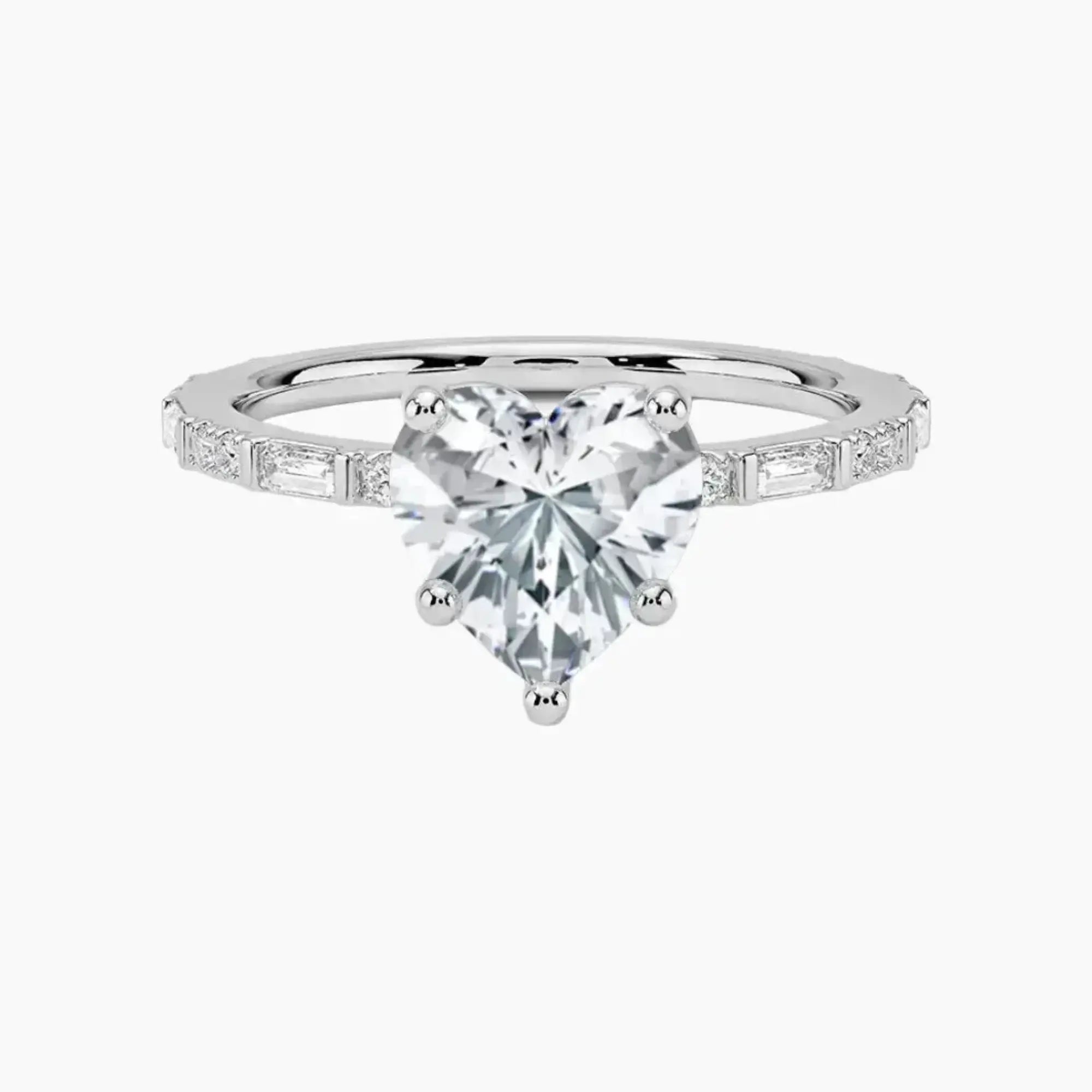 OBSER291 - Evelina Solitaire Heart engagement ring setting view 1